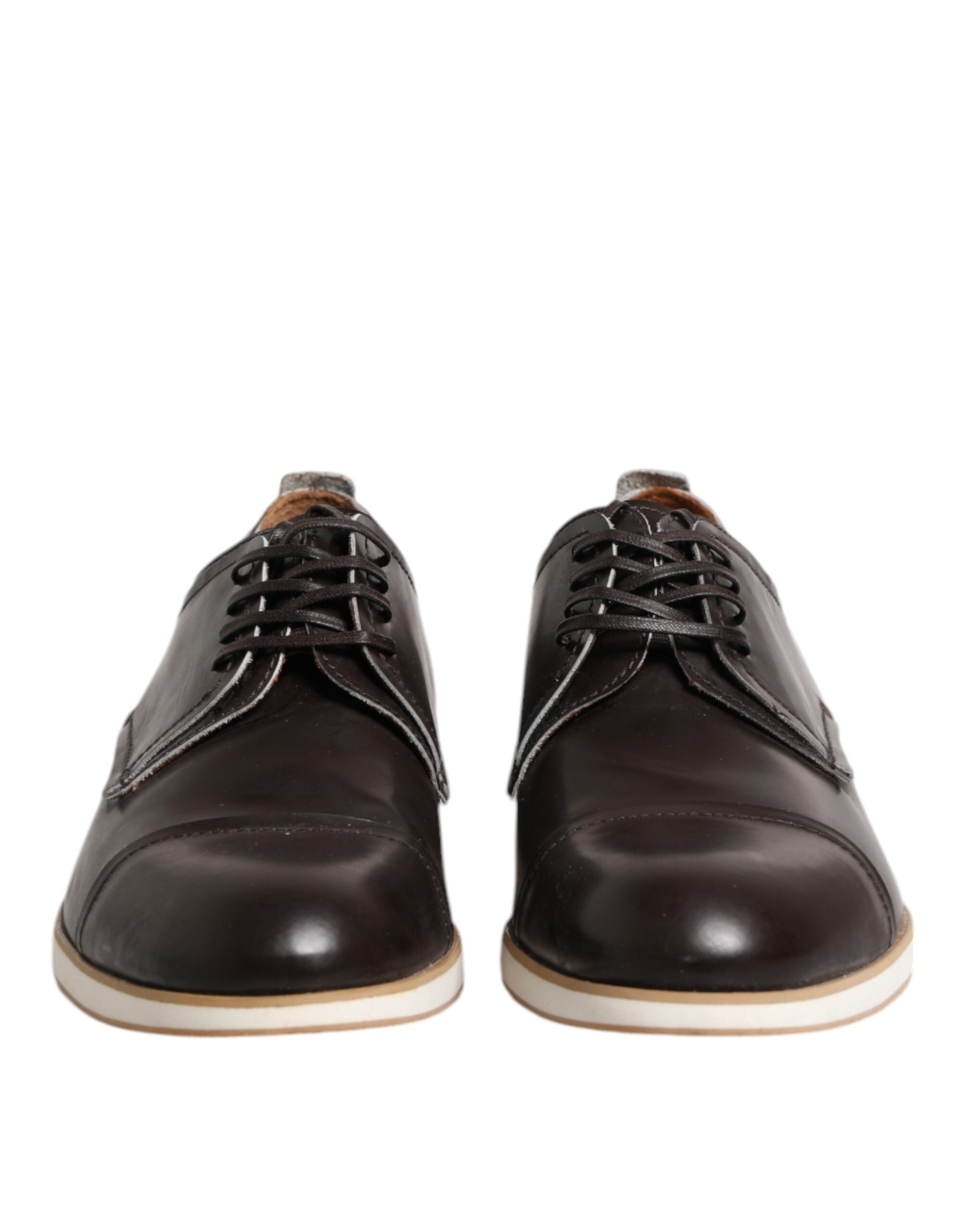 Pollini – Dunkelbraune Derby-Schnürschuhe aus Leder für formelle Anlässe