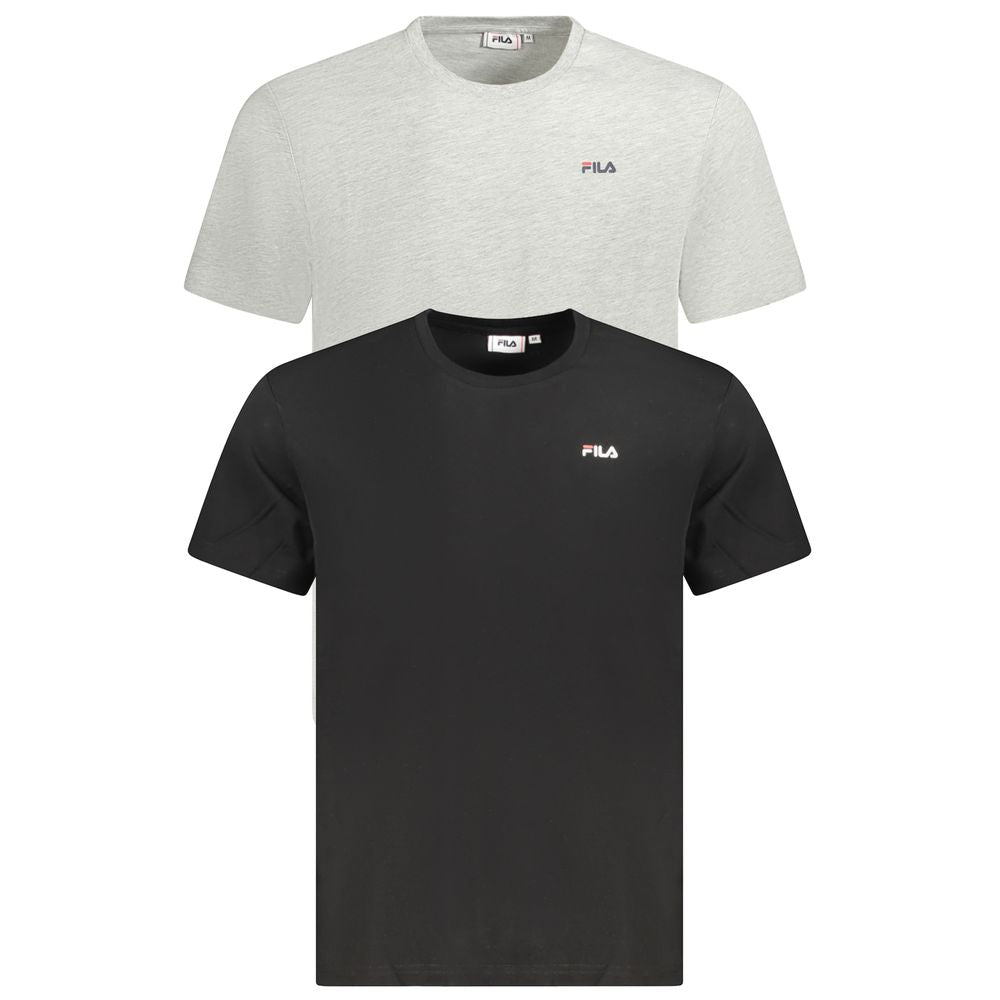 Fila Schwarzes Baumwoll-T-Shirt für Herren