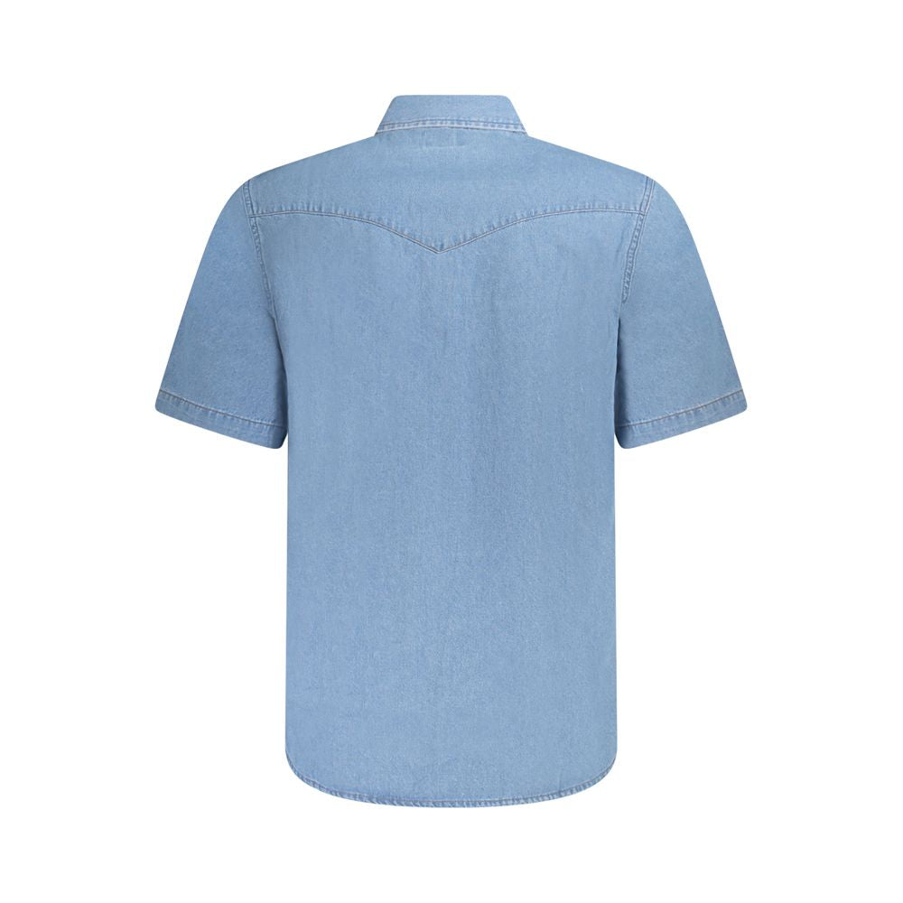 Wrangler Hellblaues Herrenhemd aus Baumwolle