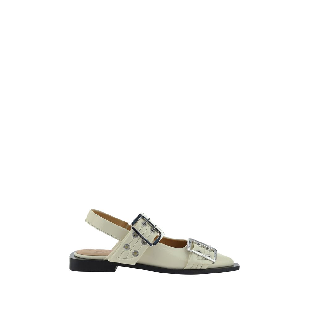 Ganni Feminine Slingback-Ballerinas mit Schnalle