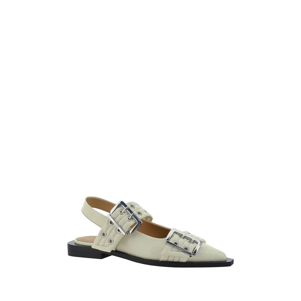 Ganni Feminine Slingback-Ballerinas mit Schnalle