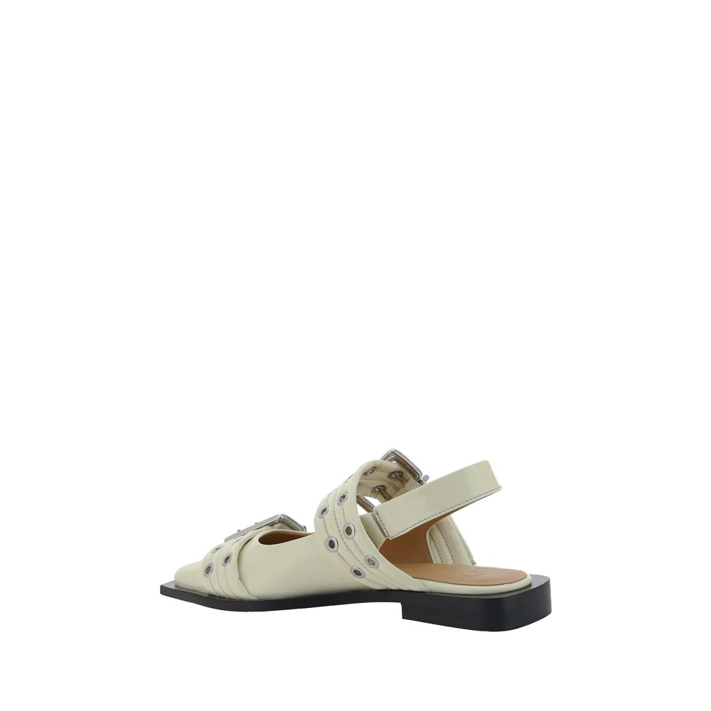 Ganni Feminine Slingback-Ballerinas mit Schnalle