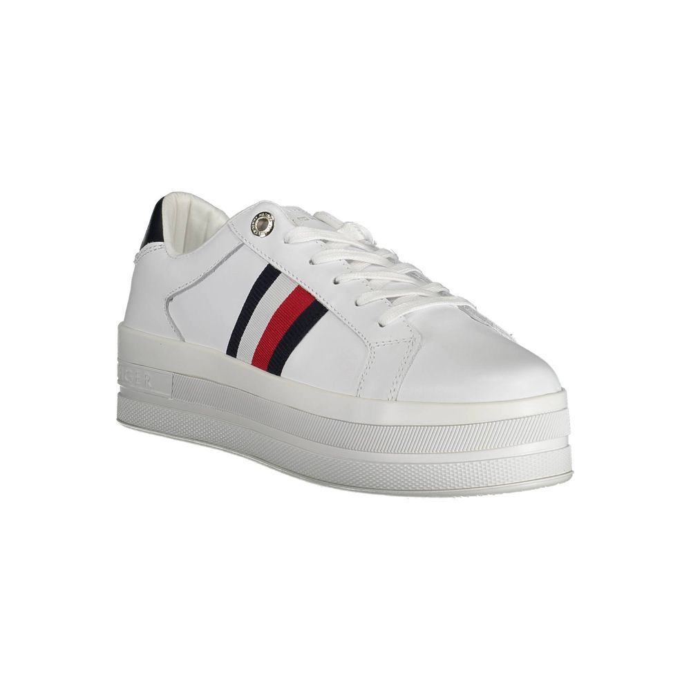 Tommy Hilfiger – Weiße Polyester-Sneaker
