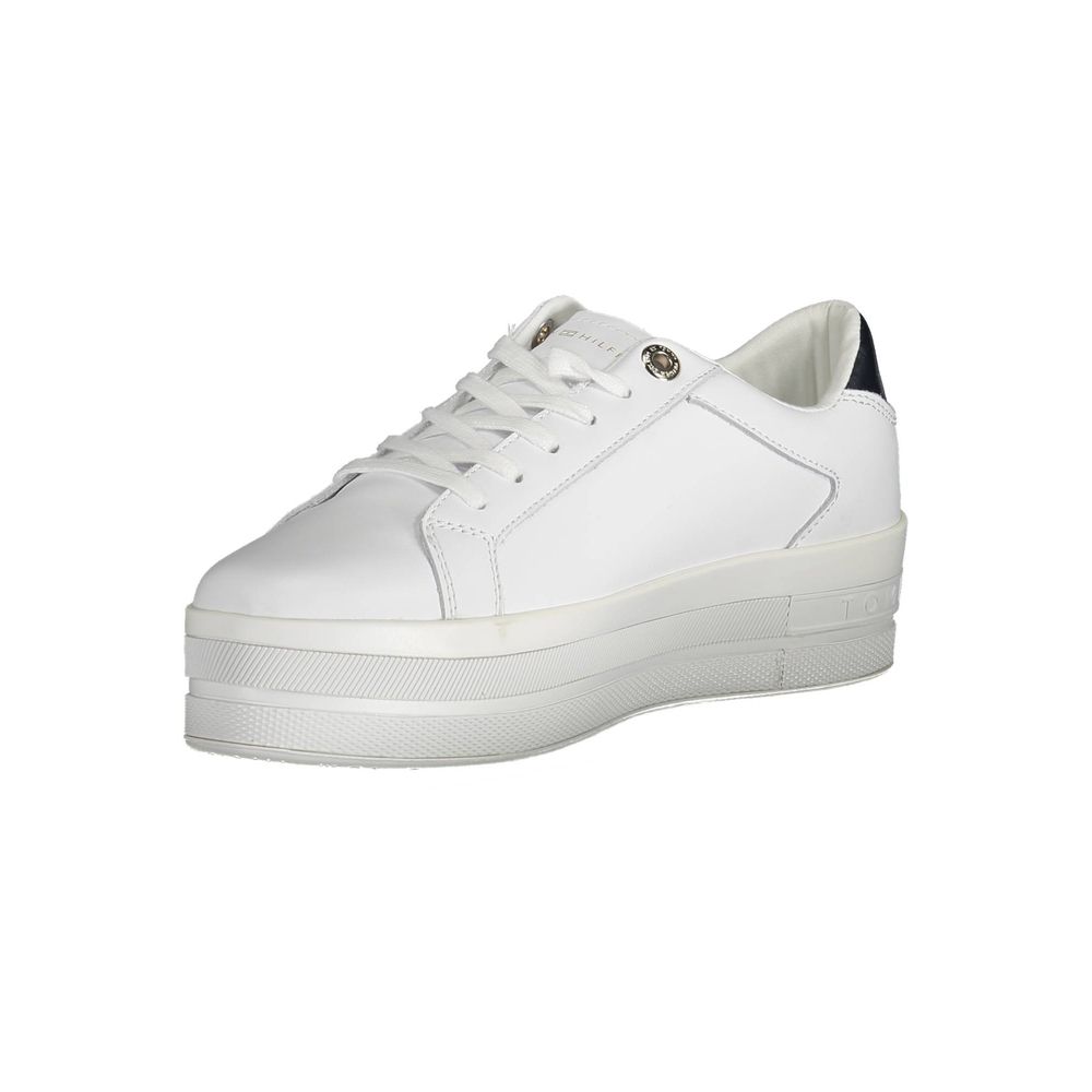 Tommy Hilfiger – Weiße Polyester-Sneaker