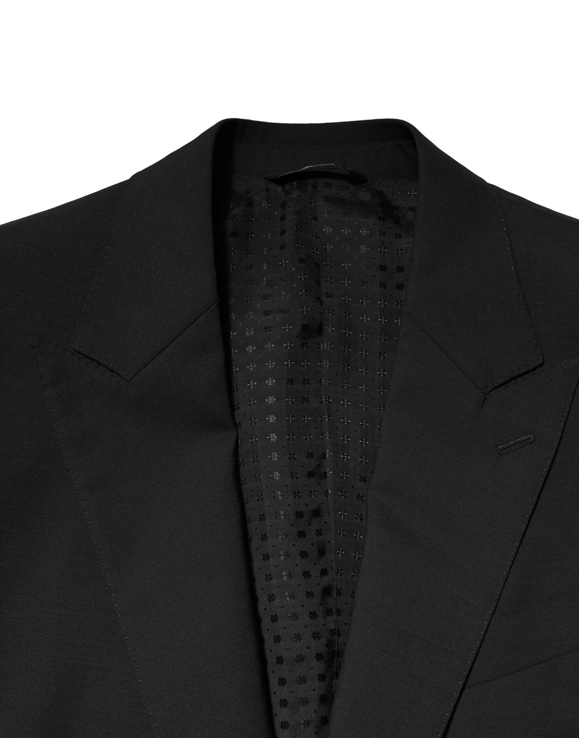 Dolce &amp; Gabbana – Zweiteiliger, einreihiger Anzug aus schwarzer Wolle