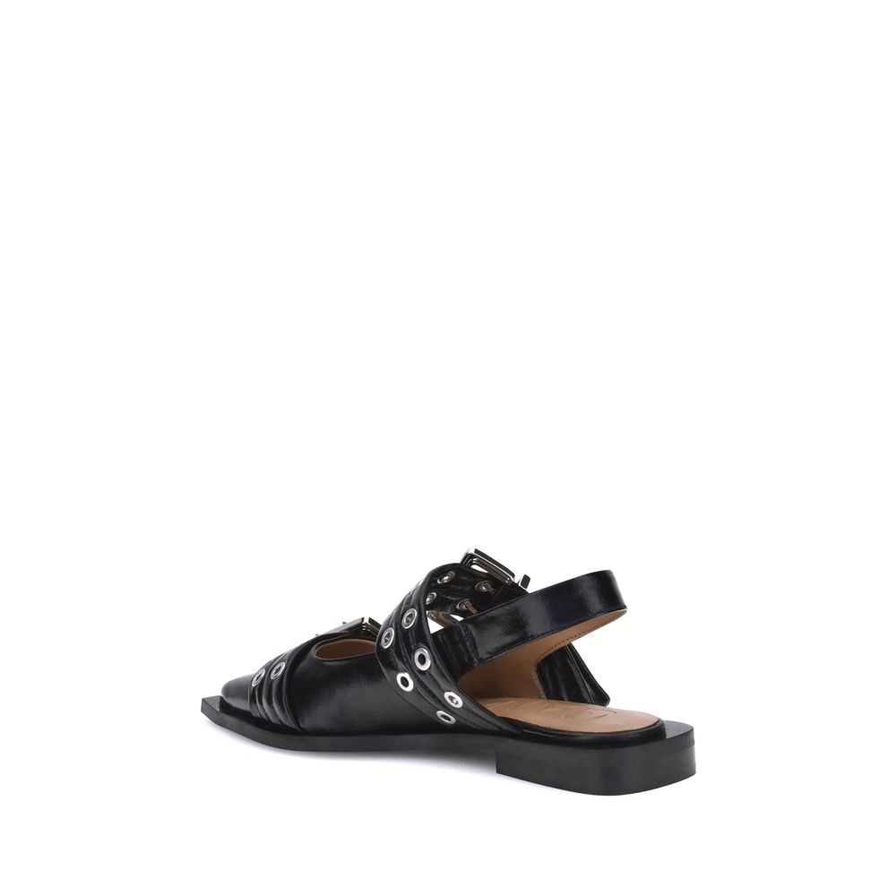 Ganni Ballerinas mit Riemchen