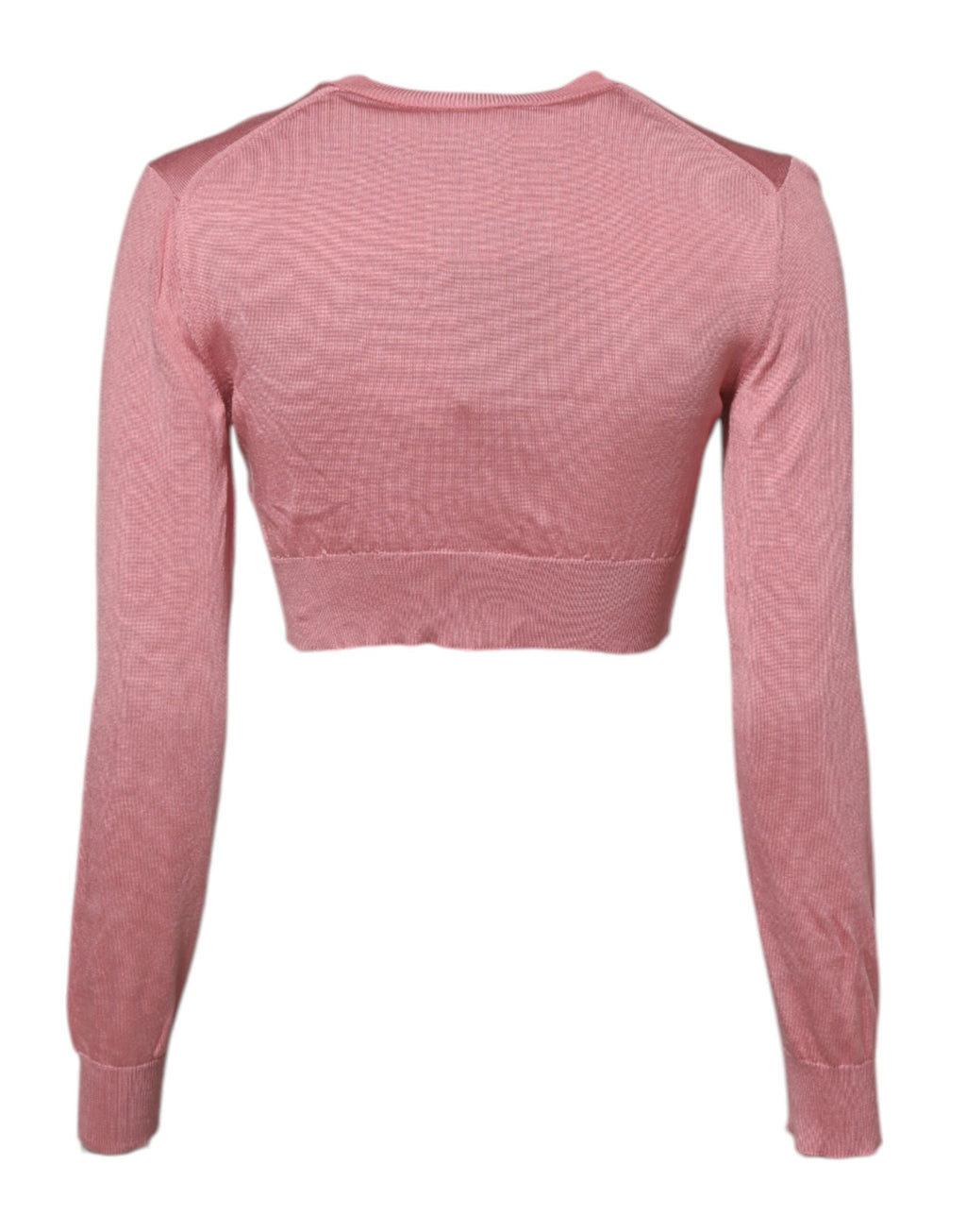 Dolce &amp; Gabbana – Kurzer Cardigan aus Seide mit Rundhalsausschnitt in Rosa