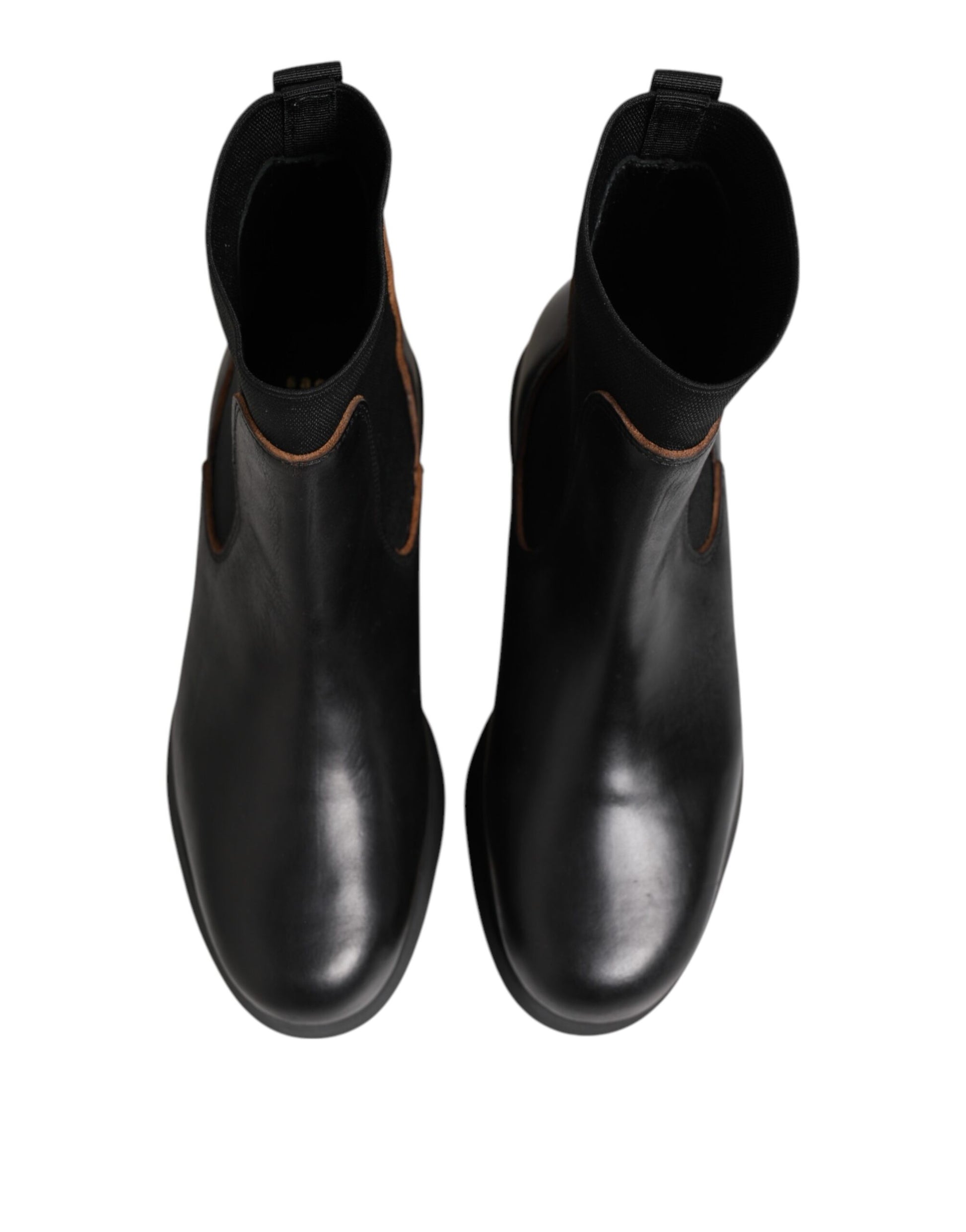 Sacai Damen Chelsea Boots aus schwarzem Leder zum Hineinschlüpfen