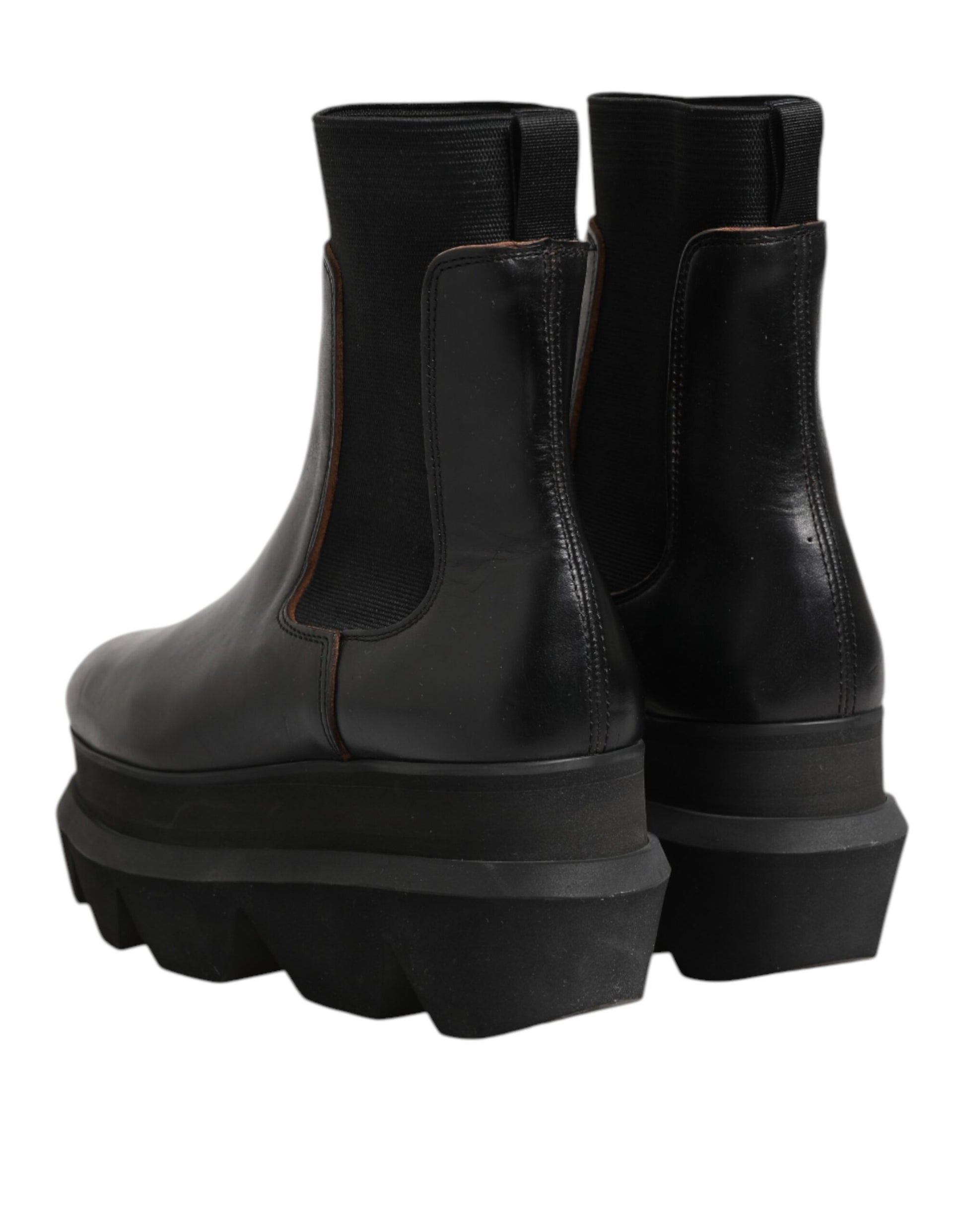 Sacai Damen Chelsea Boots aus schwarzem Leder zum Hineinschlüpfen
