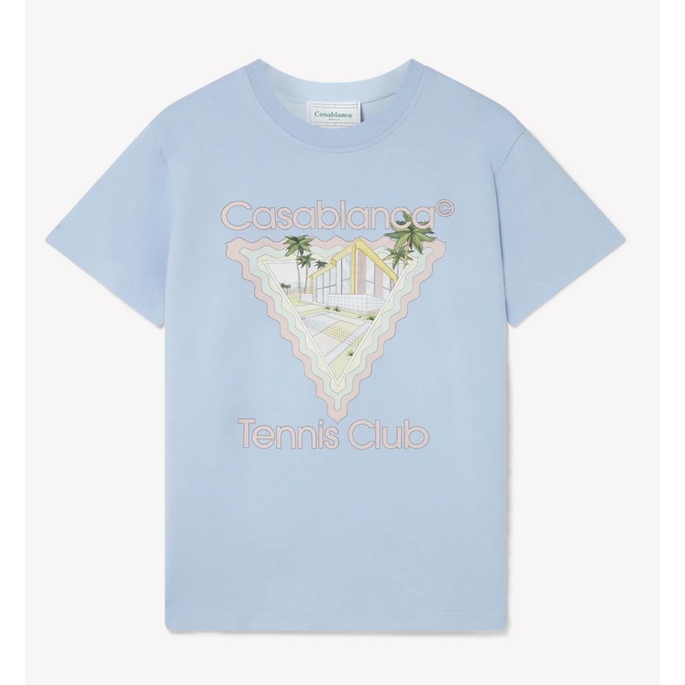 Casablanca Blaues Baumwoll-T-Shirt