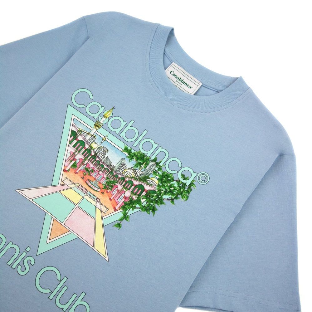 Casablanca Blaues Baumwoll-T-Shirt