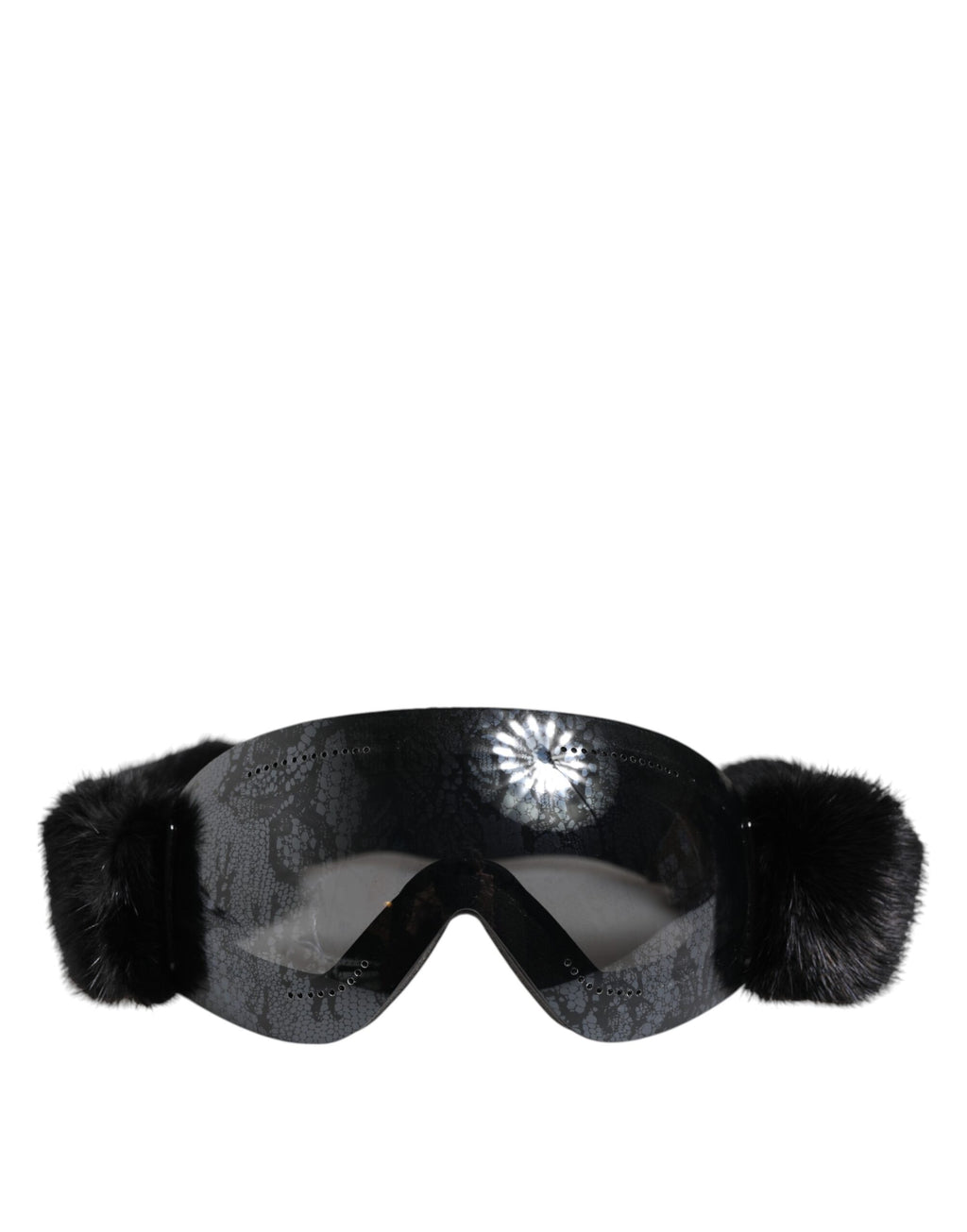 Dolce & Gabbana Black Bi0759 Lace Mirrored Ski Goggles Mask Sunglasses - Allority