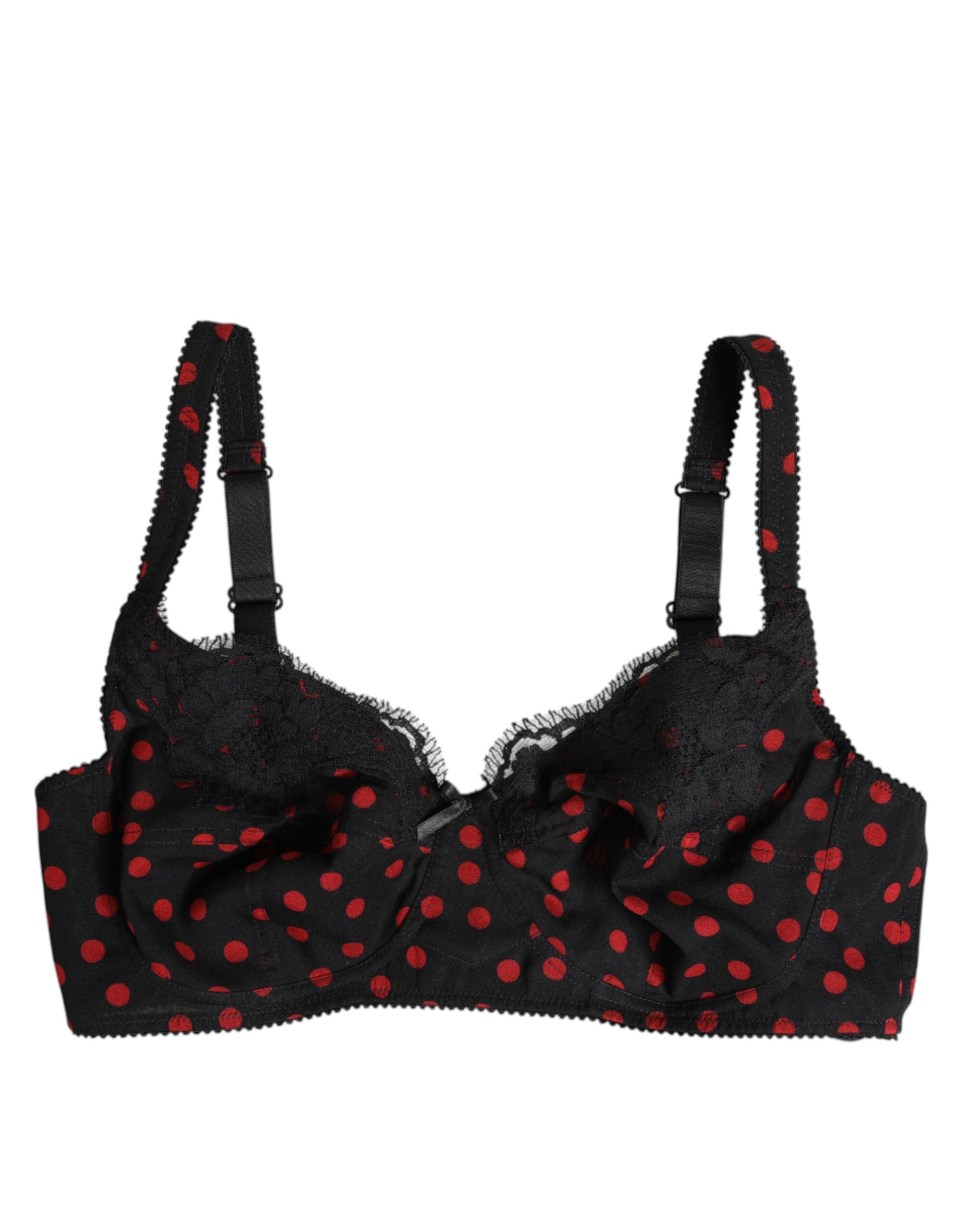 Dolce &amp; Gabbana – Balconette-Unterhose mit Bügeln und Punkten in Schwarz und Rot