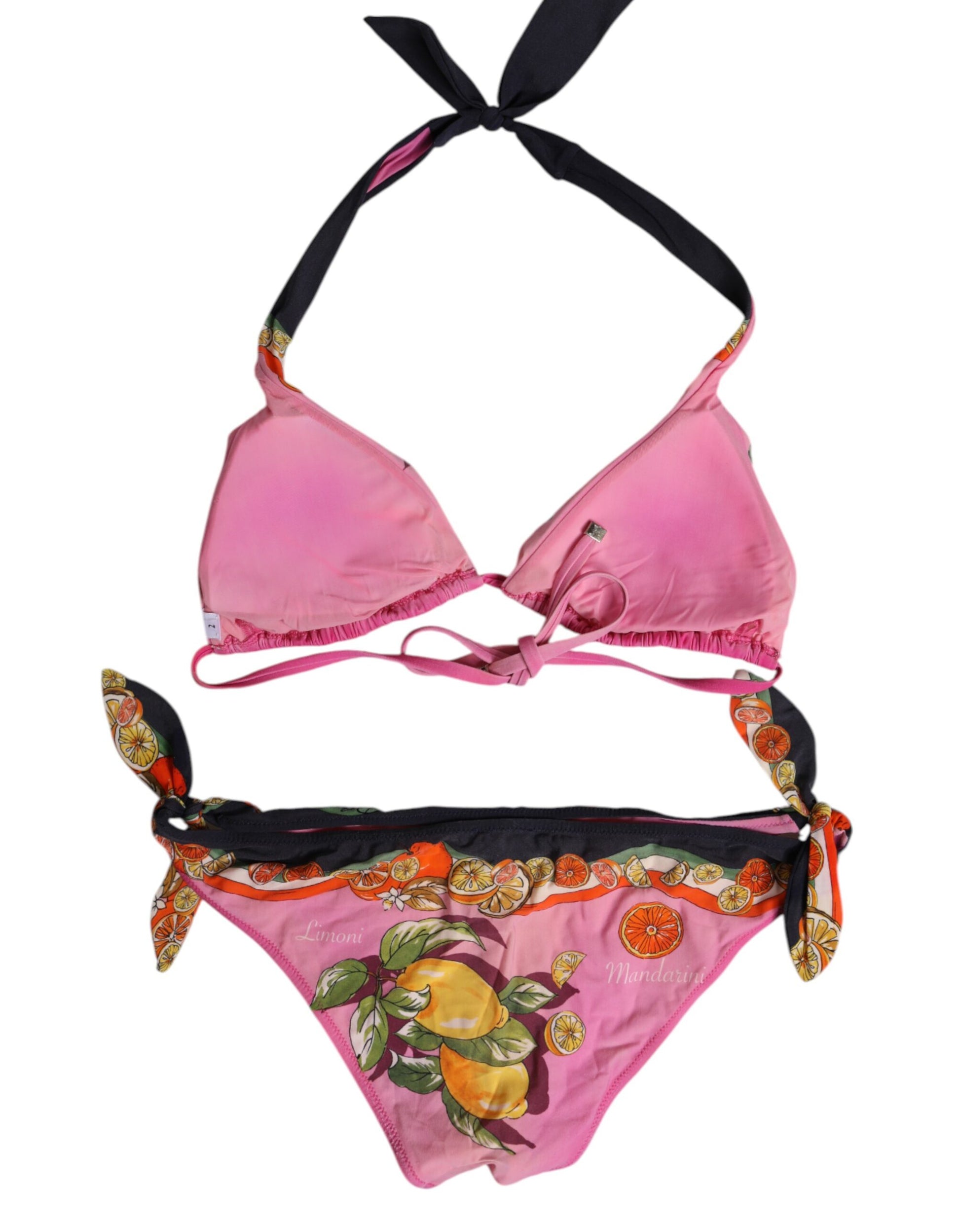 Dolce &amp; Gabbana – Rosa bedruckter Badeanzug, 2-teilig, Oberteil und Unterteil