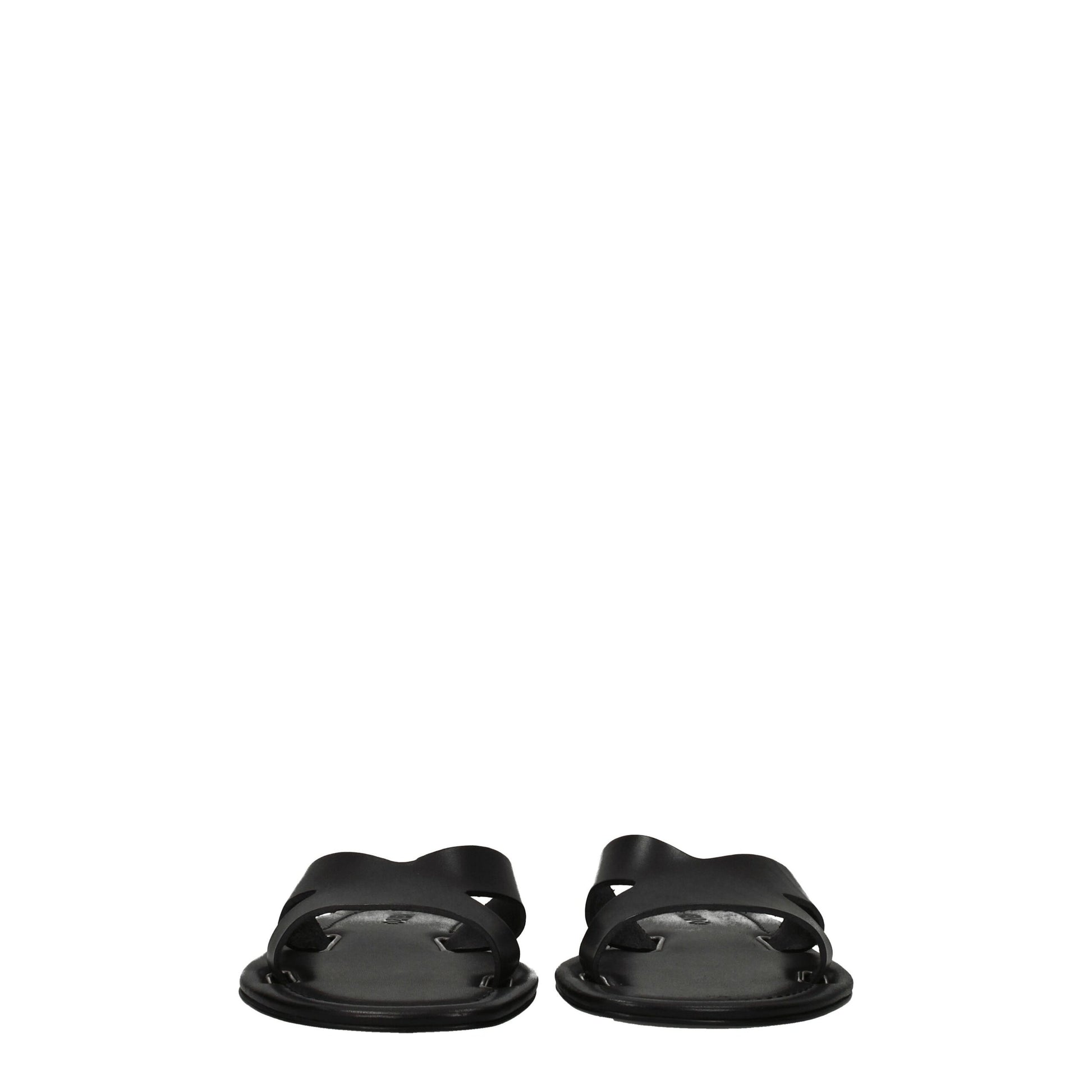 Kenzo – Schwarze Leder-Slipper-Sandalen