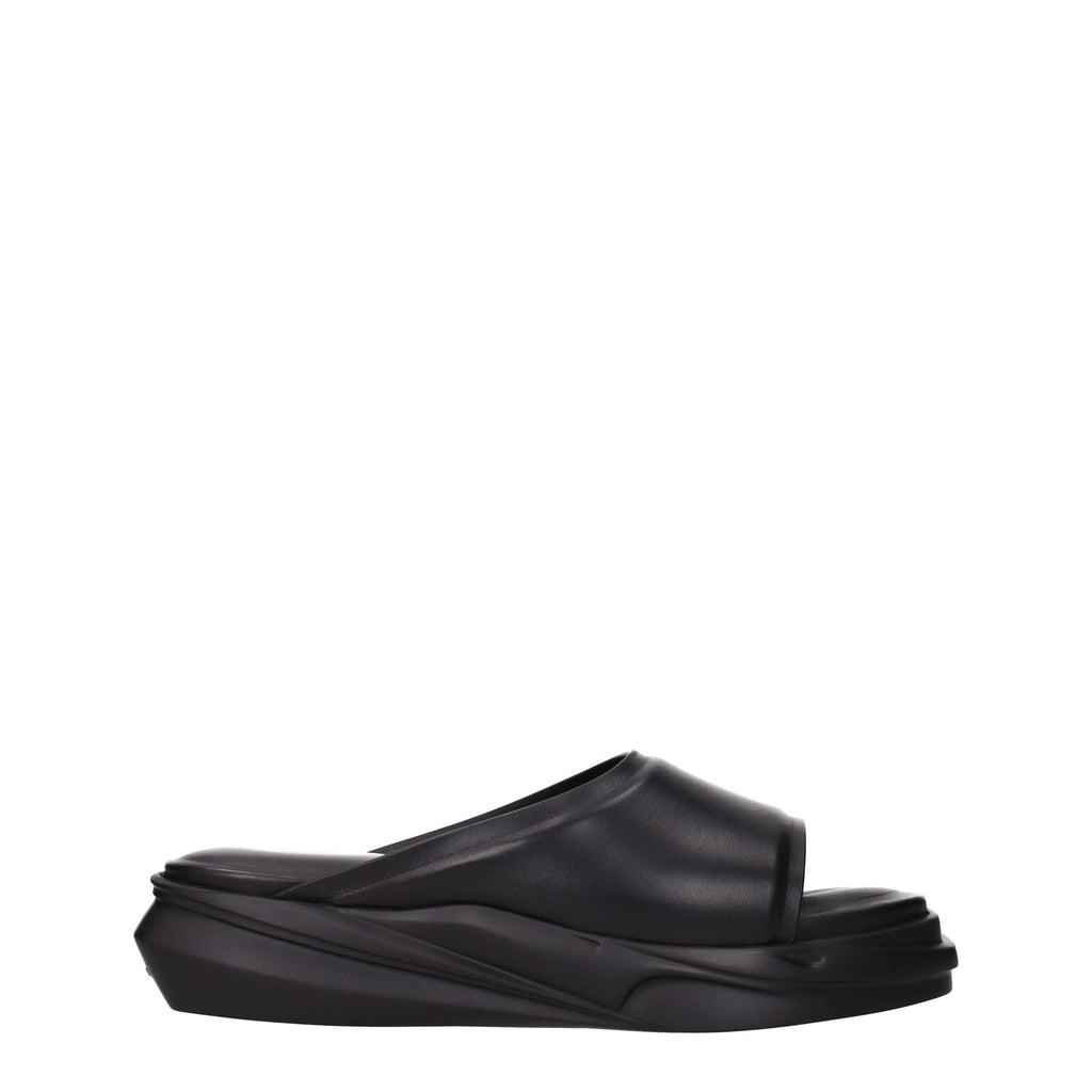 Alyx Schwarze Leder-Slipper-Sandalen