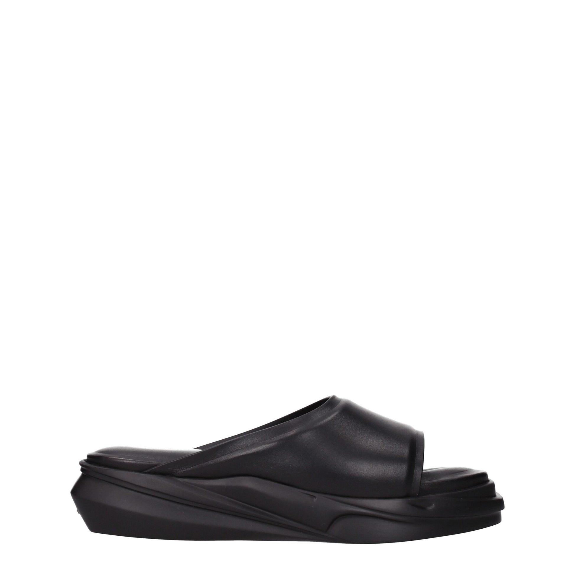 Alyx Schwarze Leder-Slipper-Sandalen