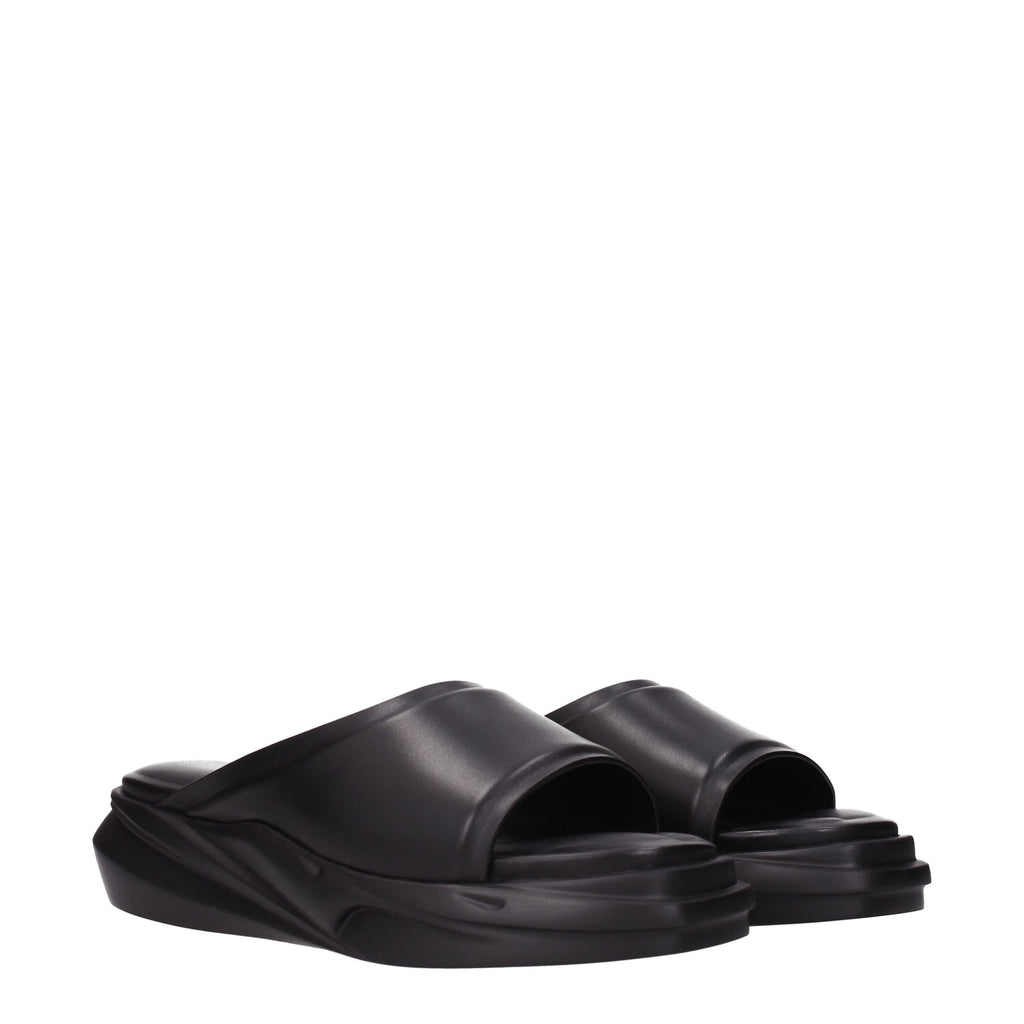Alyx Schwarze Leder-Slipper-Sandalen