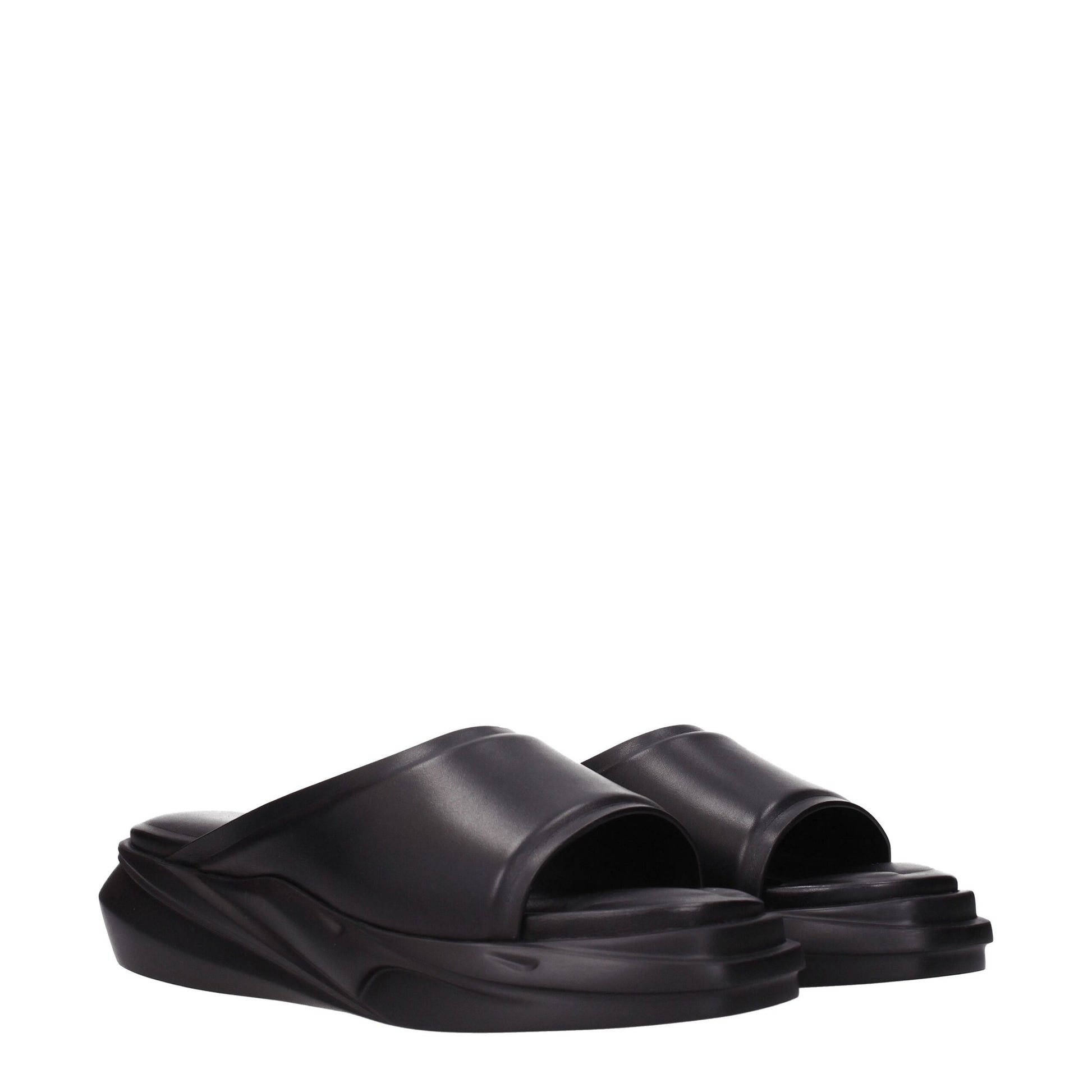 Alyx Schwarze Leder-Slipper-Sandalen