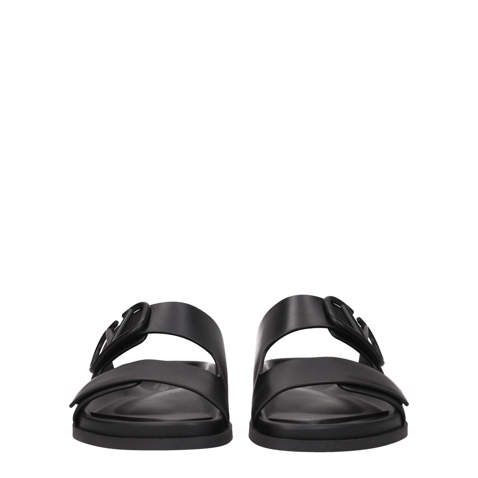 Valentino Garavani Black Leather Slippers
