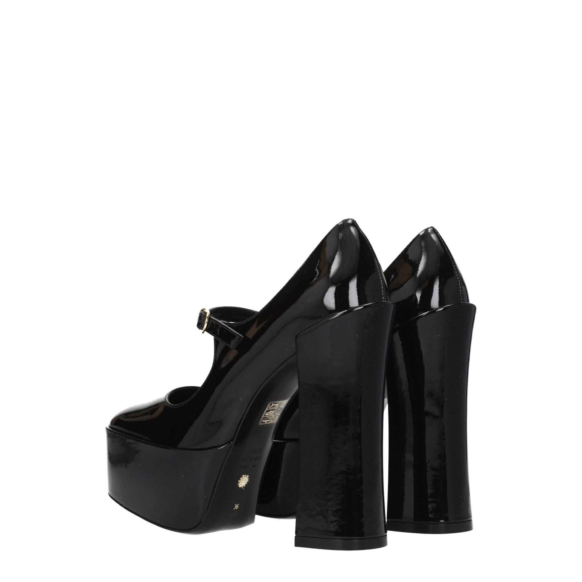 Stuart Weitzman Black Leather Platform Pumps