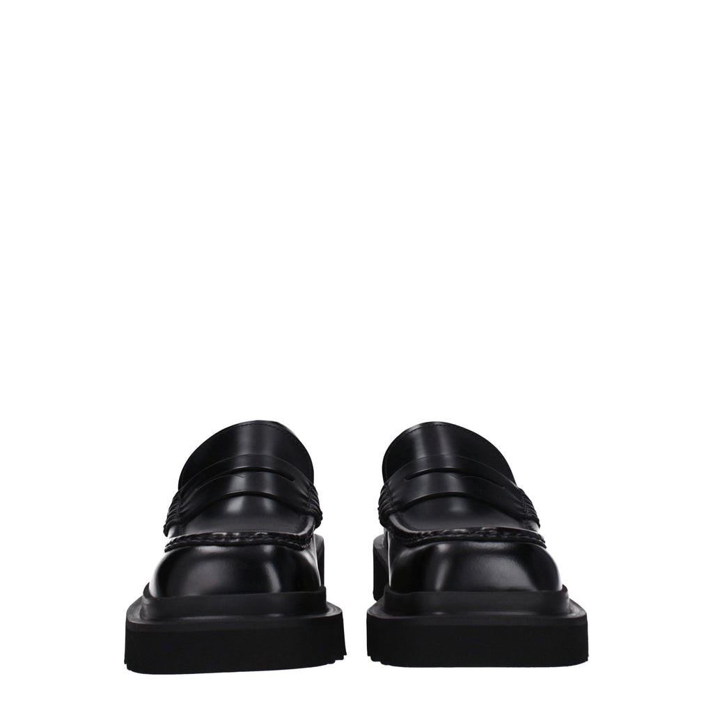 Dolce & Gabbana Black Leather Slip-On Loafers