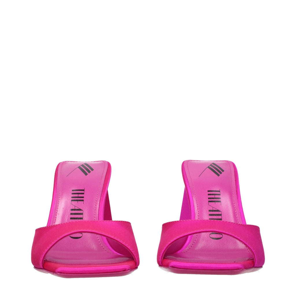 The Attico Pink Satin Stiletto Heel Sandals