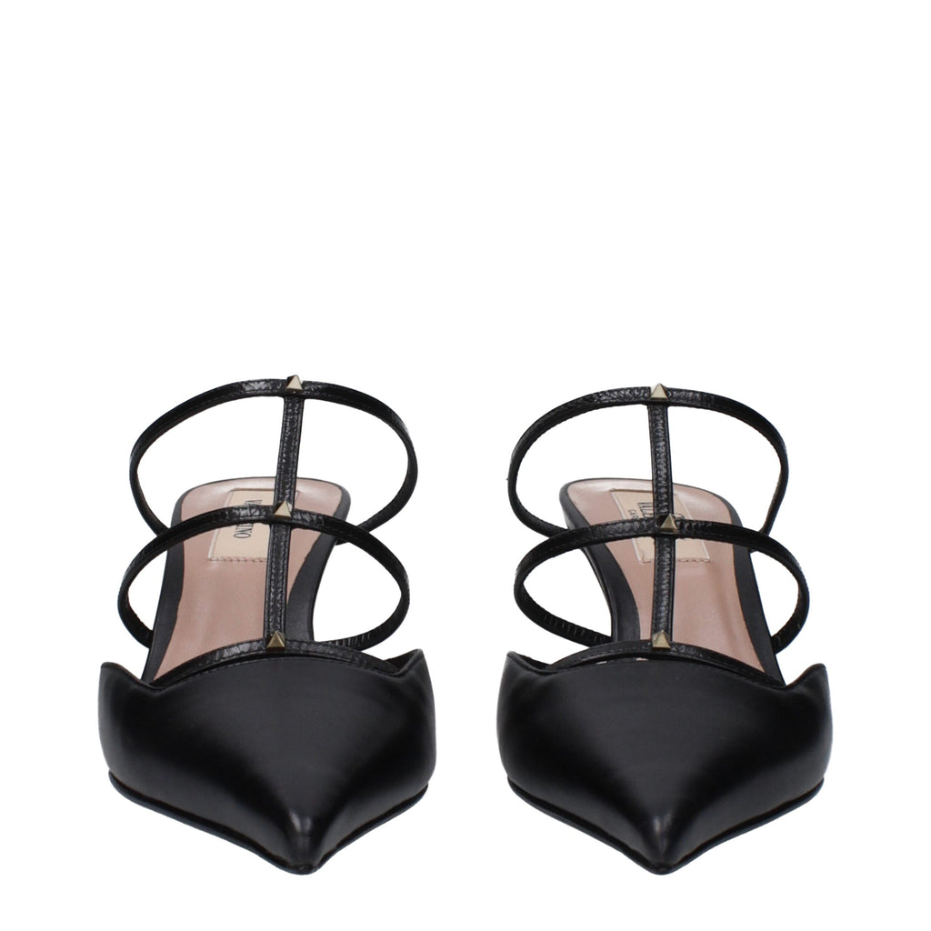 Valentino Garavani Black Leather Sandals