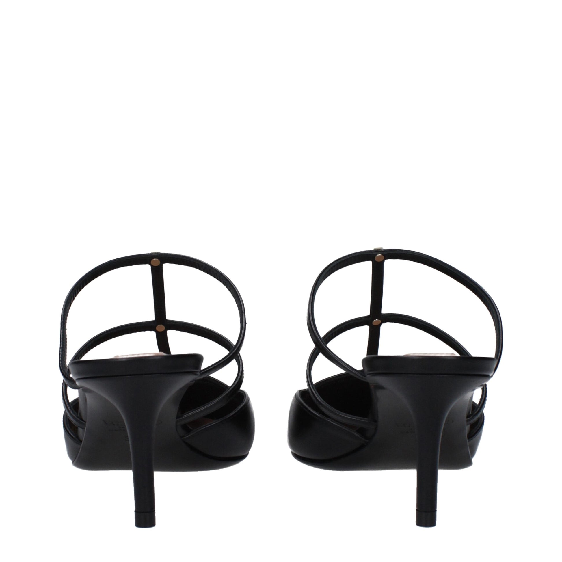 Valentino Garavani Black Leather Sandals