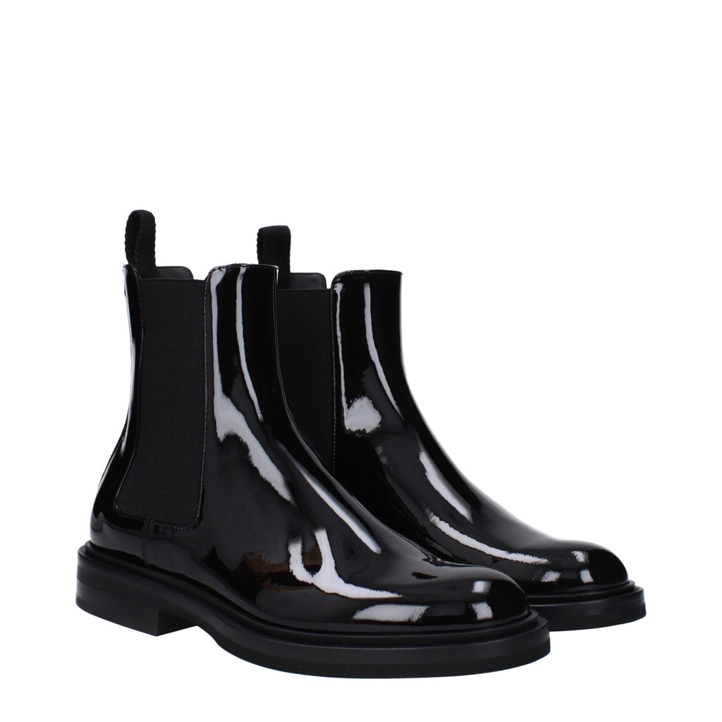 Dolce & Gabbana Black Leather Ankle Boots