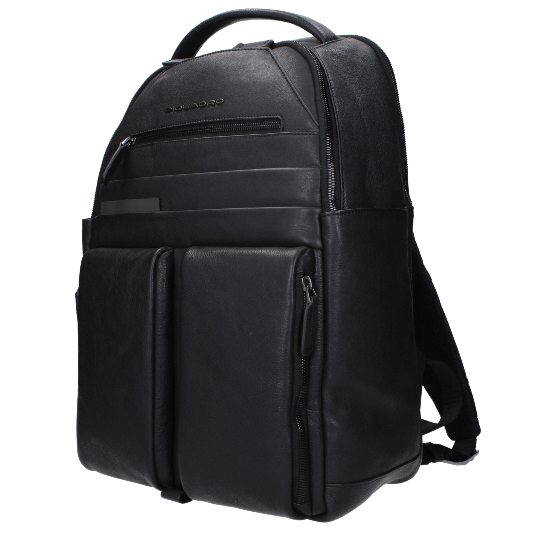 Piquadro Black Leather Backpack