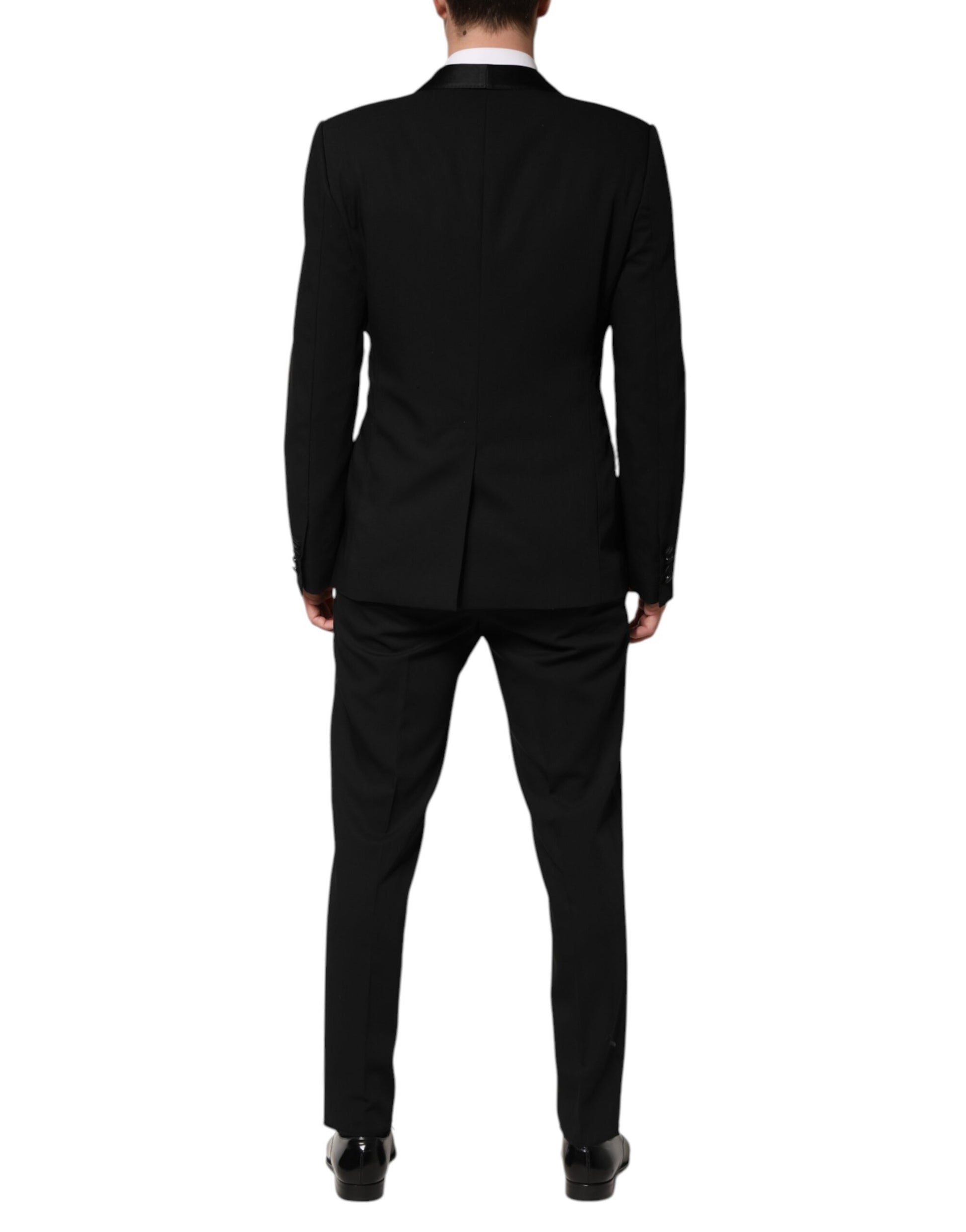 Dolce &amp; Gabbana – Dreiteiliger, einreihiger Anzug aus schwarzer Wolle