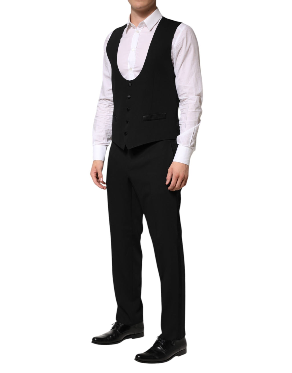 Dolce &amp; Gabbana – Dreiteiliger, einreihiger Anzug aus schwarzer Wolle