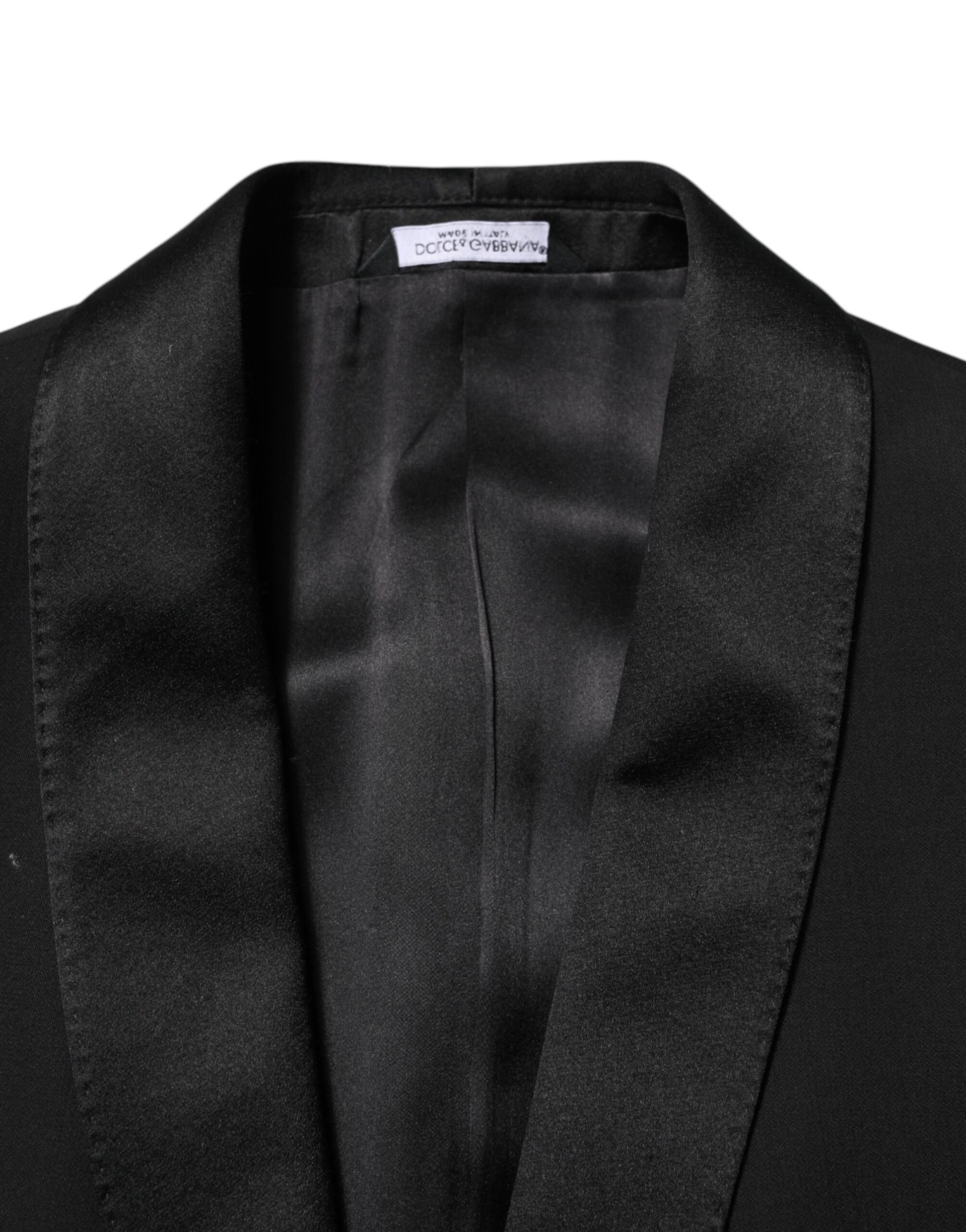 Dolce &amp; Gabbana – Dreiteiliger, einreihiger Anzug aus schwarzer Wolle