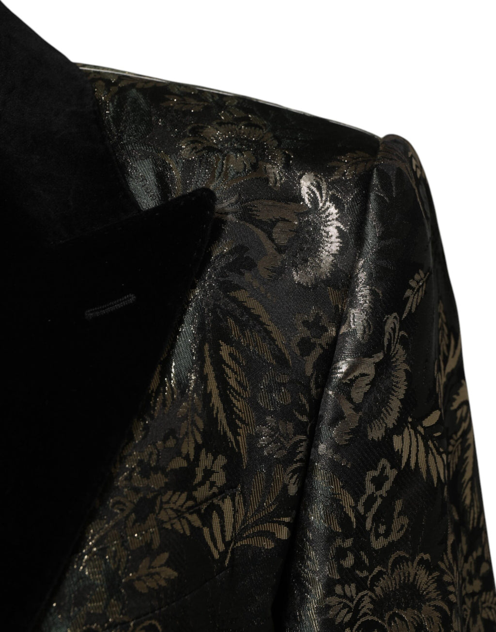 Dolce &amp; Gabbana – 2-teiliger Anzug aus Jacquard-Seide mit Metallic-Blumenmuster
