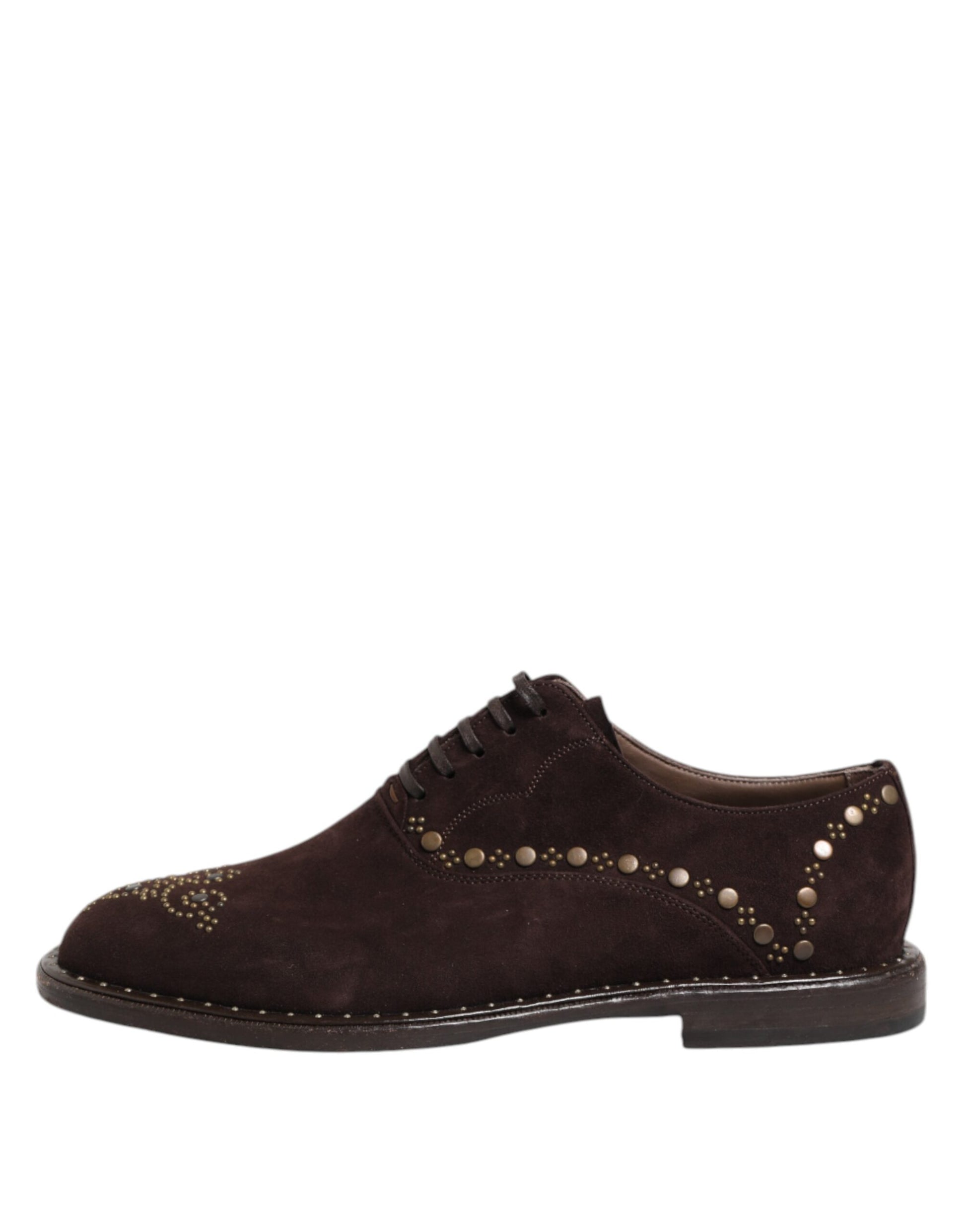 Dolce &amp; Gabbana – Elegante Oxford-Schnürschuhe aus braunem Samt