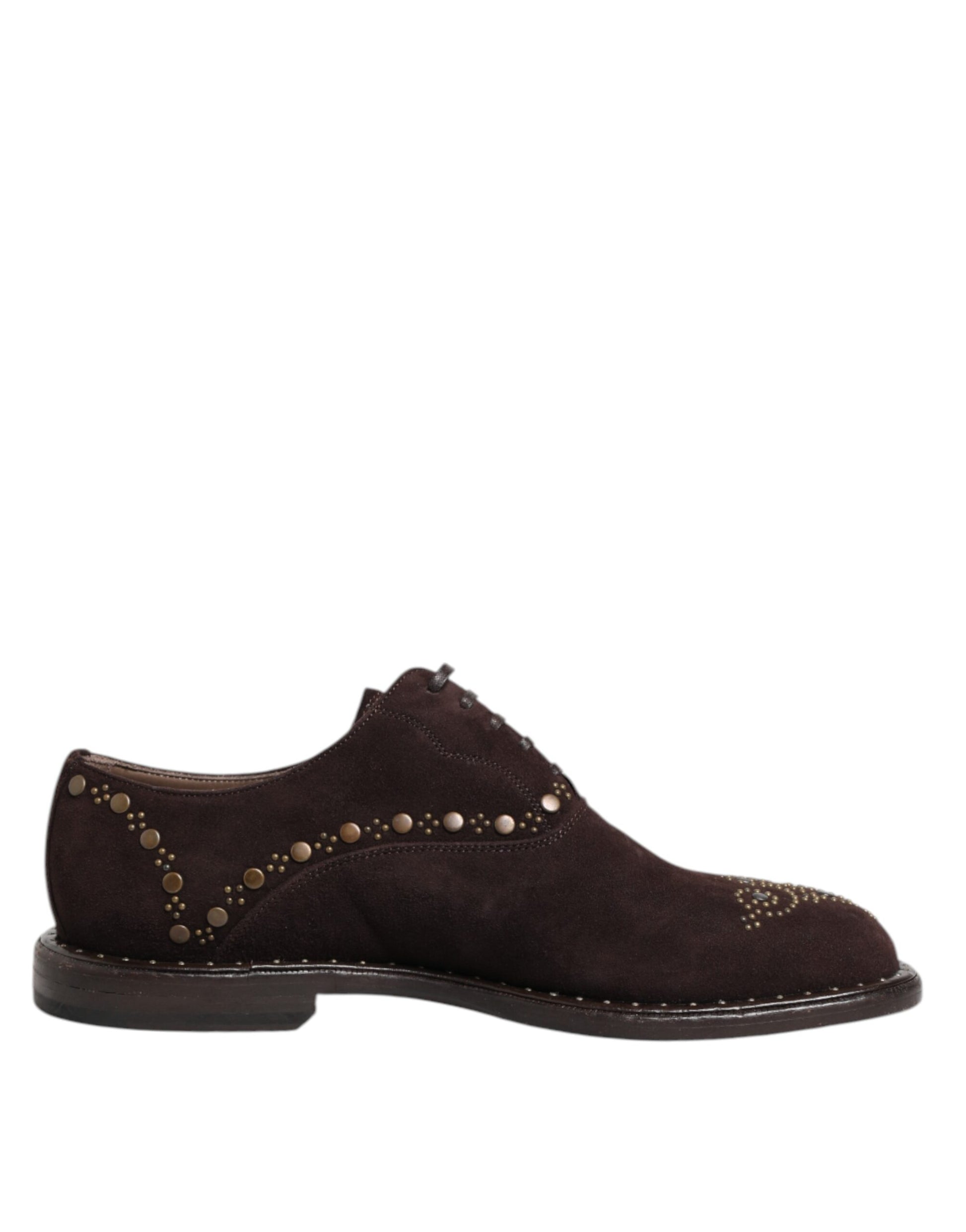 Dolce &amp; Gabbana – Elegante Oxford-Schnürschuhe aus braunem Samt