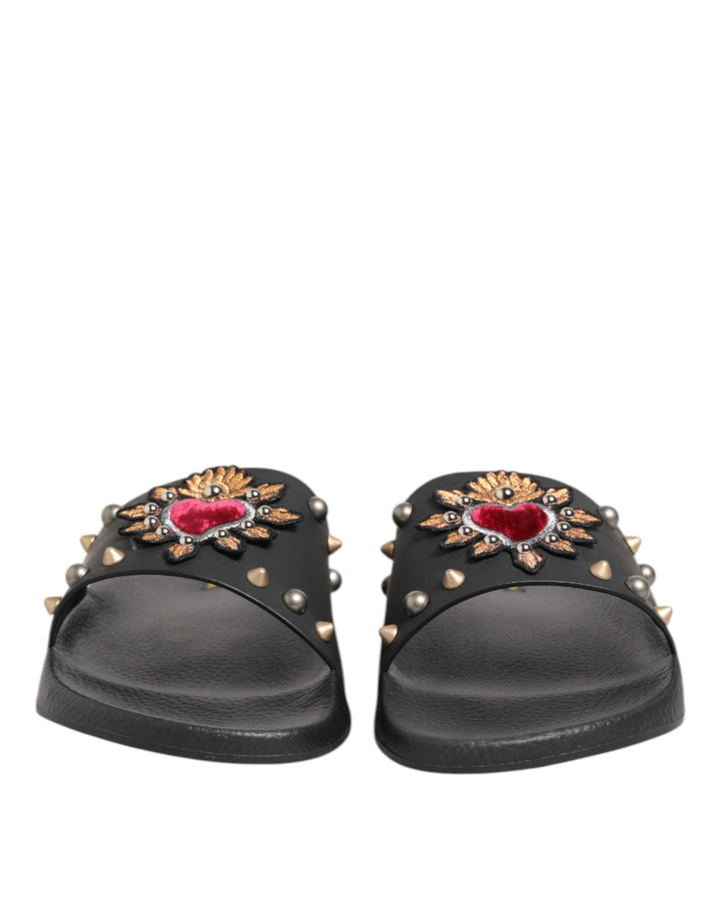 Dolce &amp; Gabbana – Sacred Heart – Pantoletten aus schwarzem Gummi Herren Strandschuhe