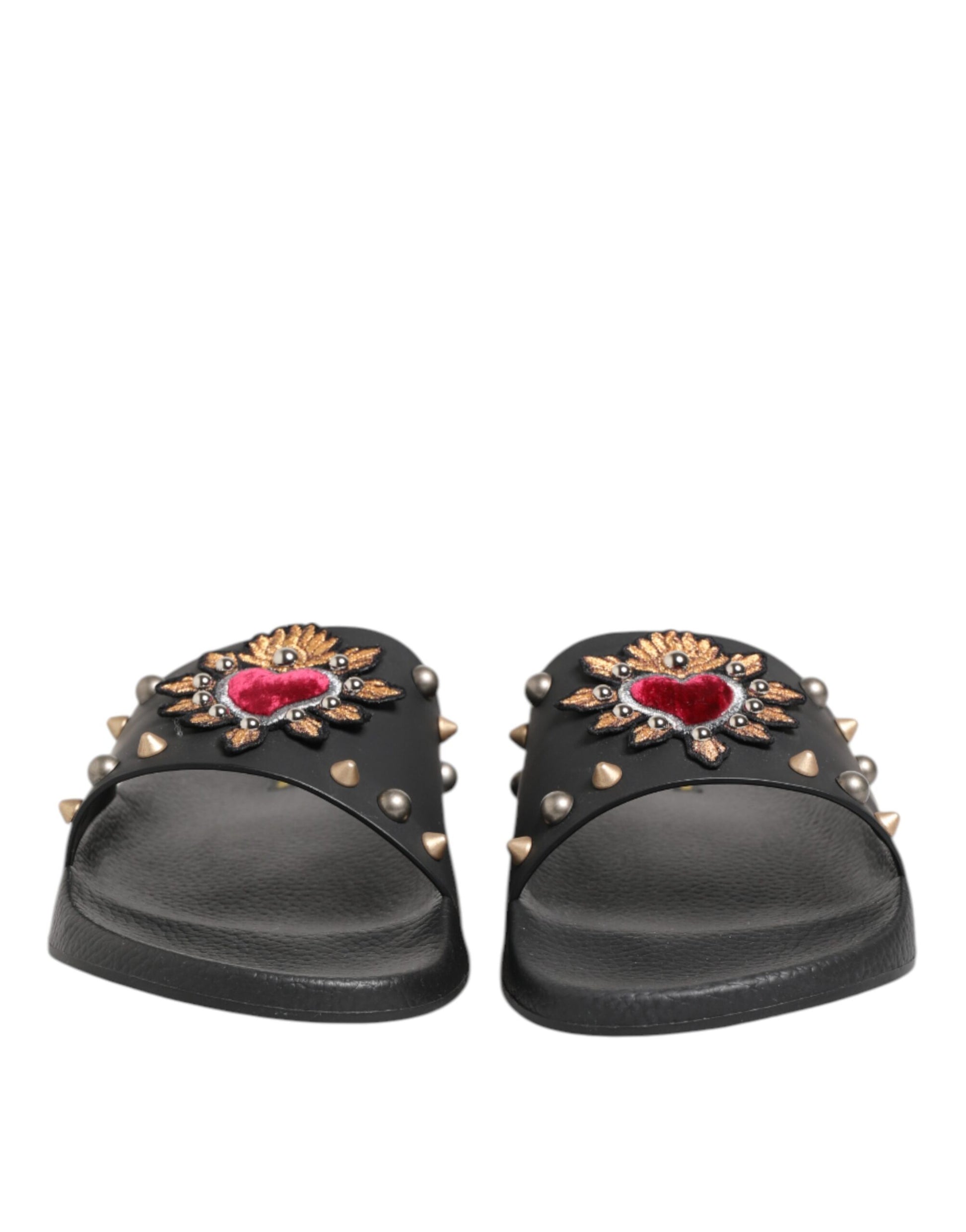 Dolce &amp; Gabbana – Sacred Heart – Pantoletten aus schwarzem Gummi Herren Strandschuhe