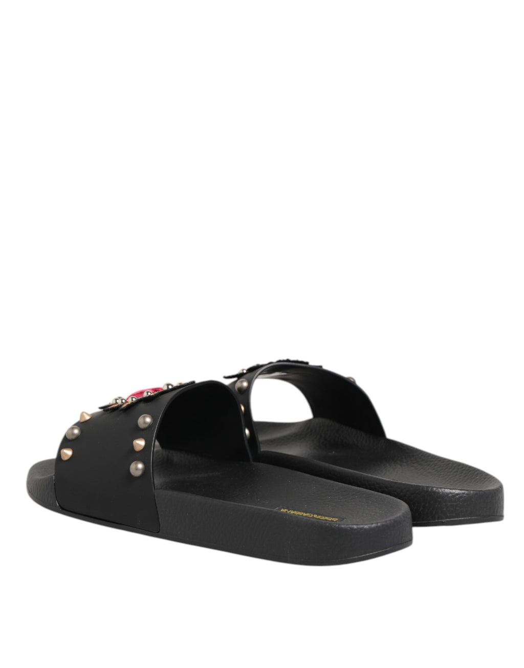 Dolce &amp; Gabbana – Sacred Heart – Pantoletten aus schwarzem Gummi Herren Strandschuhe