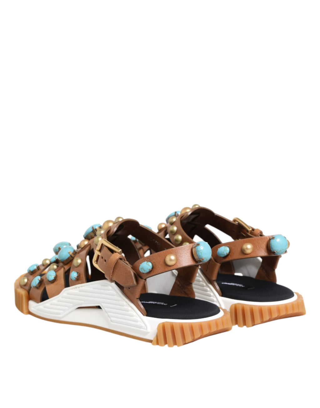 Dolce &amp; Gabbana – Sandalen mit Nieten in Braun aus Leder