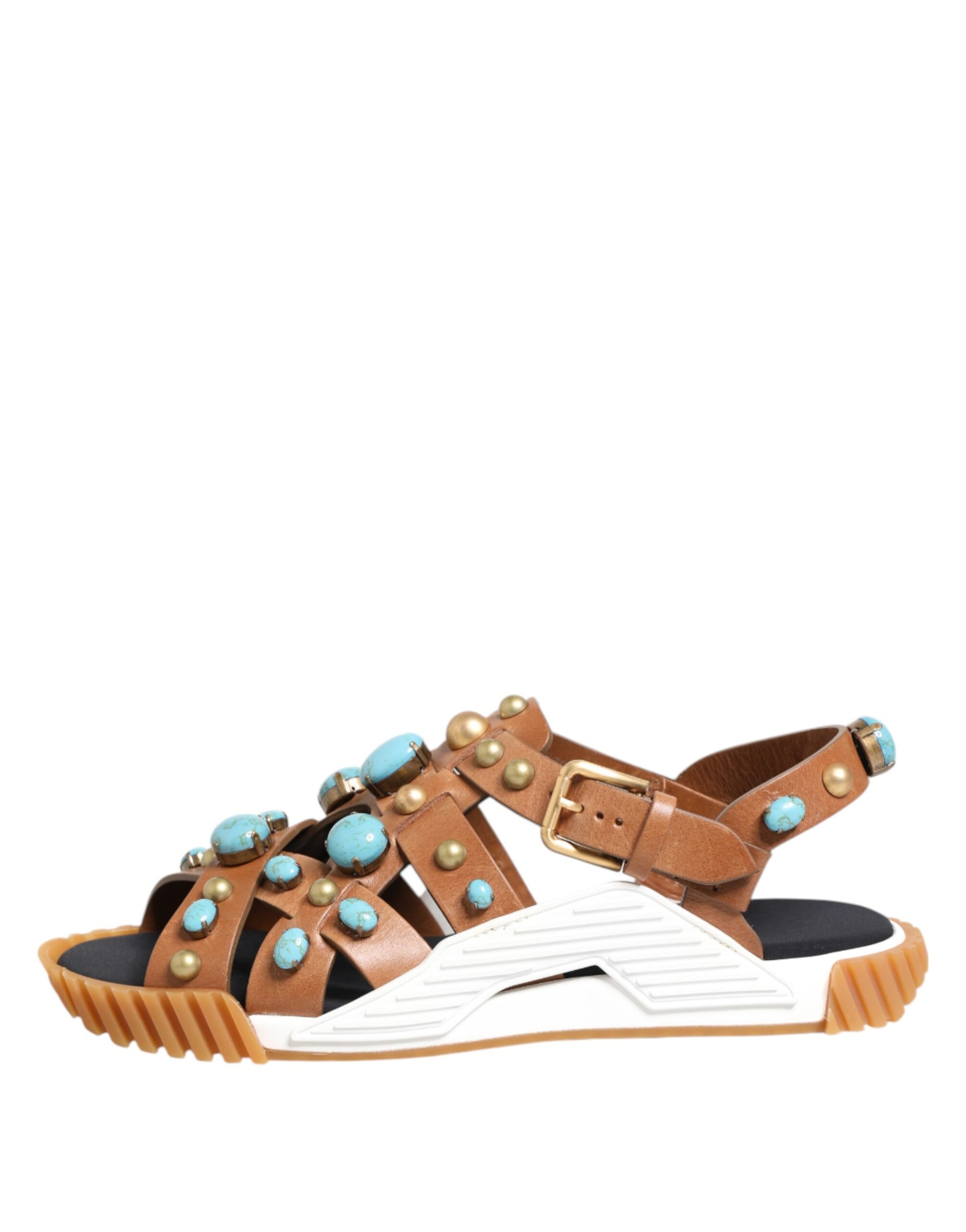 Dolce &amp; Gabbana – Sandalen mit Nieten in Braun aus Leder