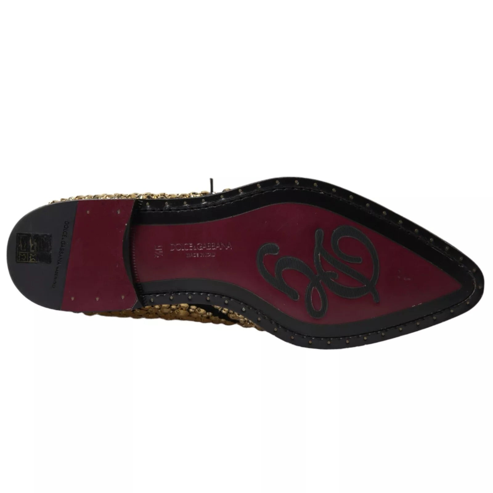 Dolce &amp; Gabbana – Verzierte Derby-Schuhe in Schwarz und Gold