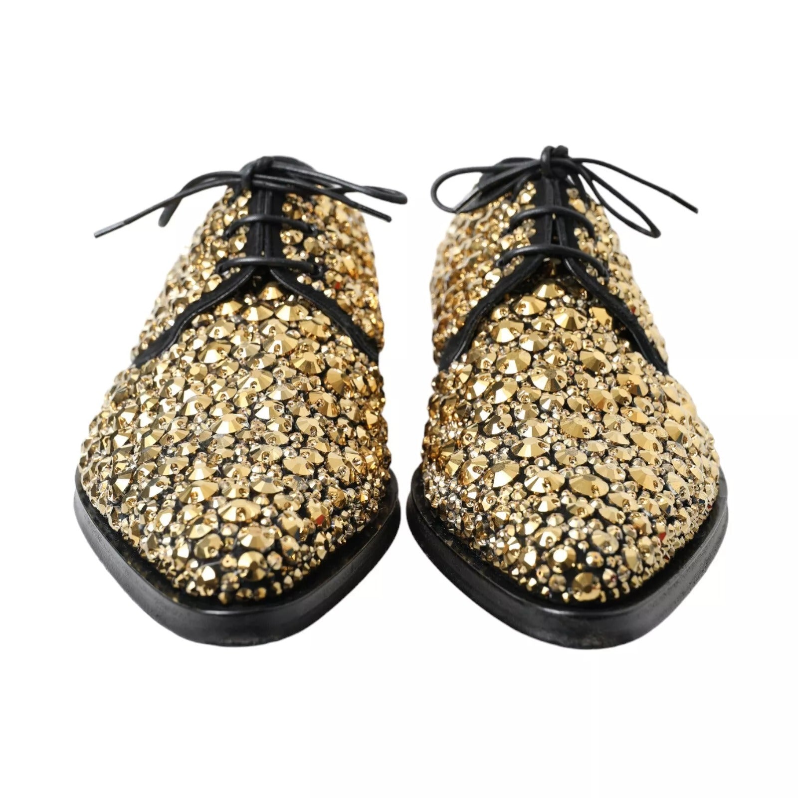 Dolce &amp; Gabbana – Verzierte Derby-Schuhe in Schwarz und Gold