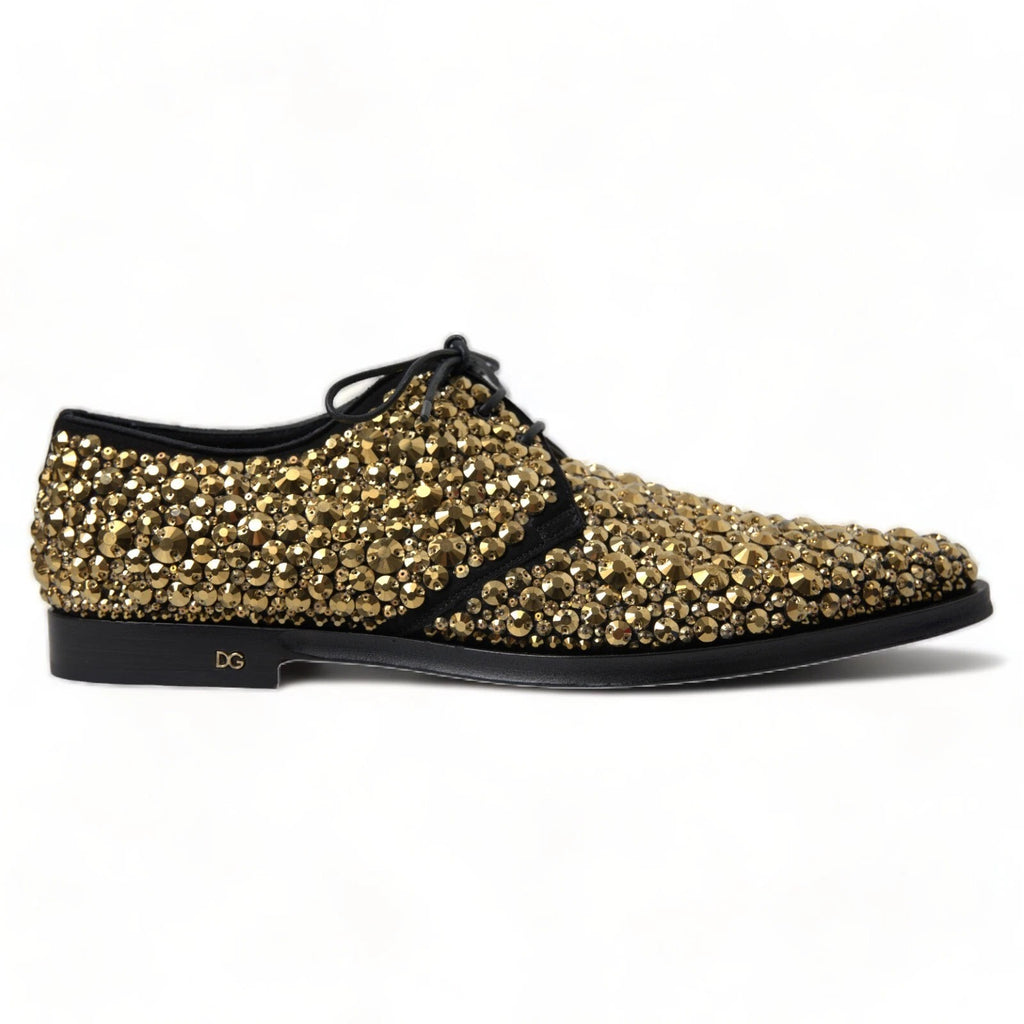 Dolce &amp; Gabbana – Verzierte Derby-Schuhe in Schwarz und Gold