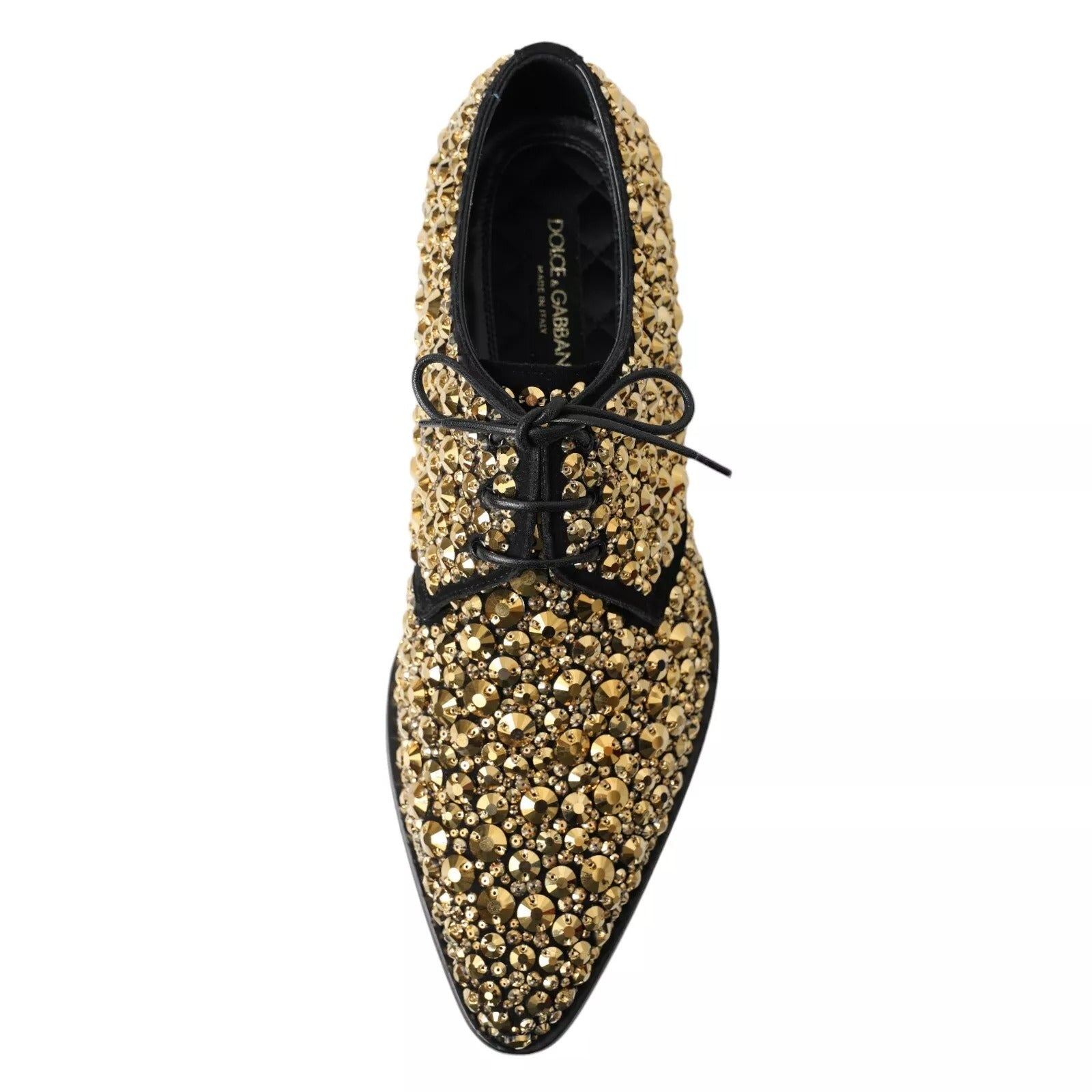Dolce &amp; Gabbana – Verzierte Derby-Schuhe in Schwarz und Gold