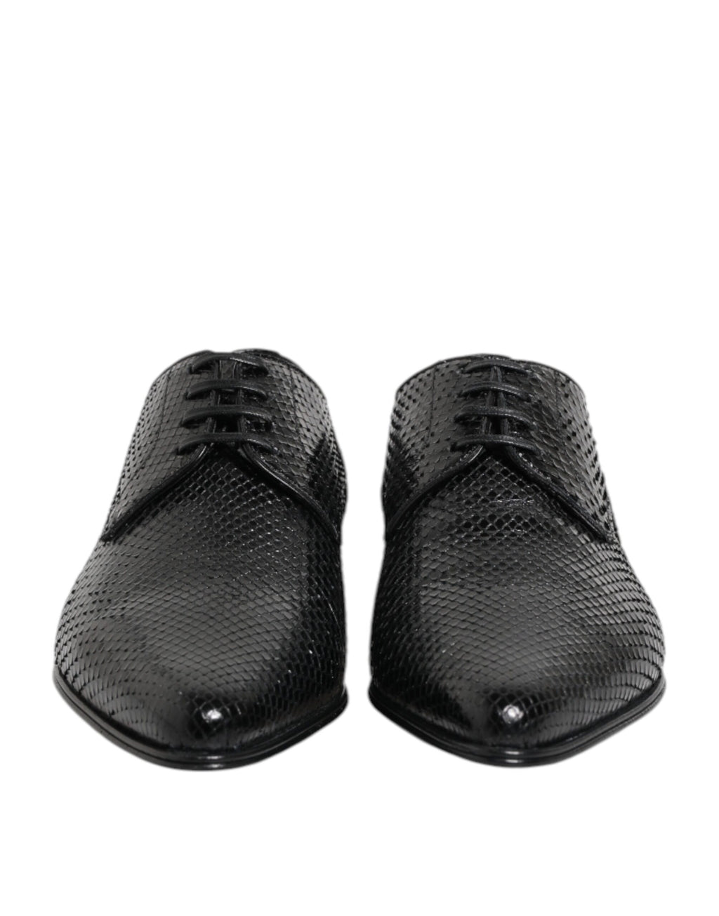 Dolce &amp; Gabbana – Derby-Schnürschuhe aus exotischem Leder in Schwarz