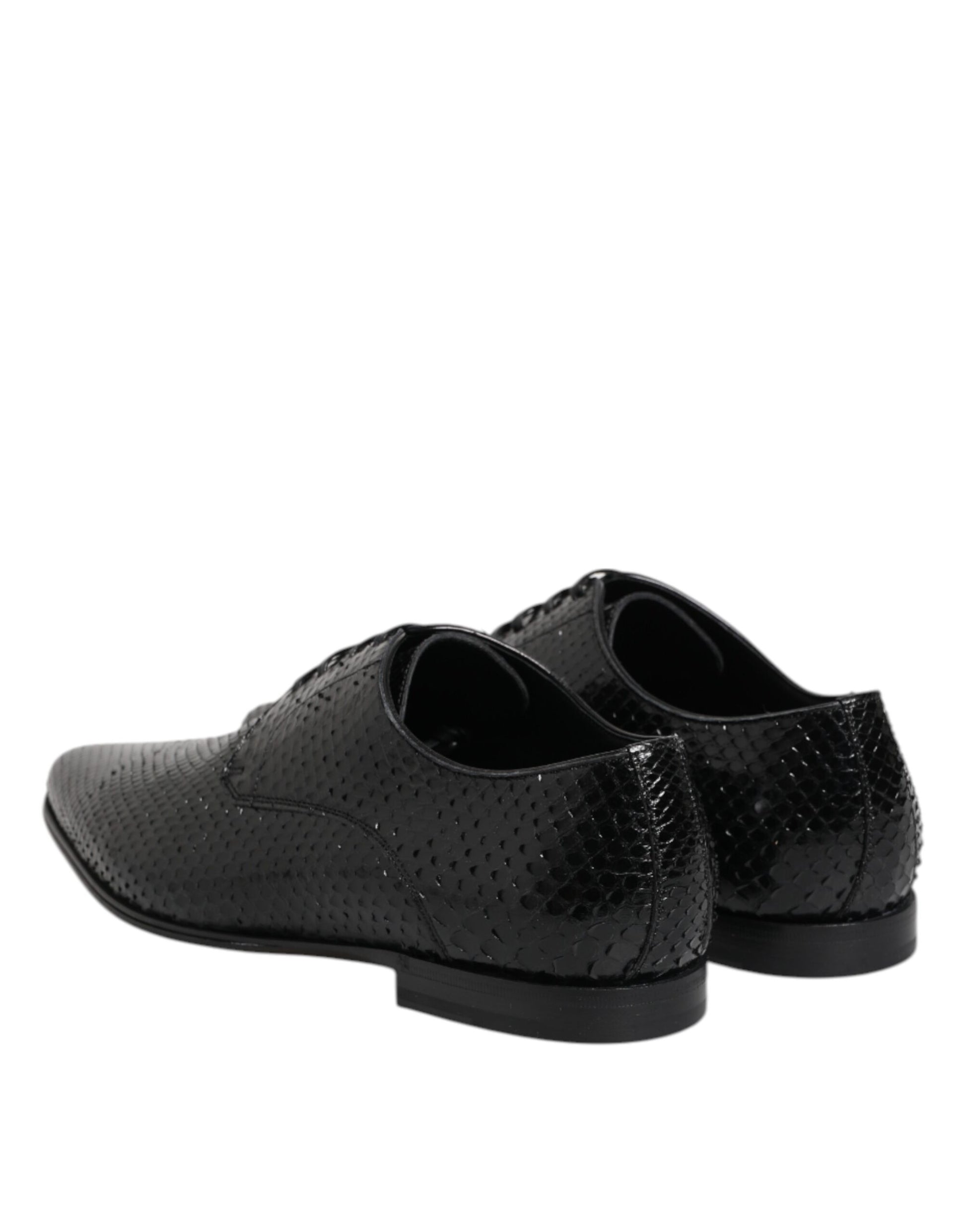 Dolce &amp; Gabbana – Derby-Schnürschuhe aus exotischem Leder in Schwarz