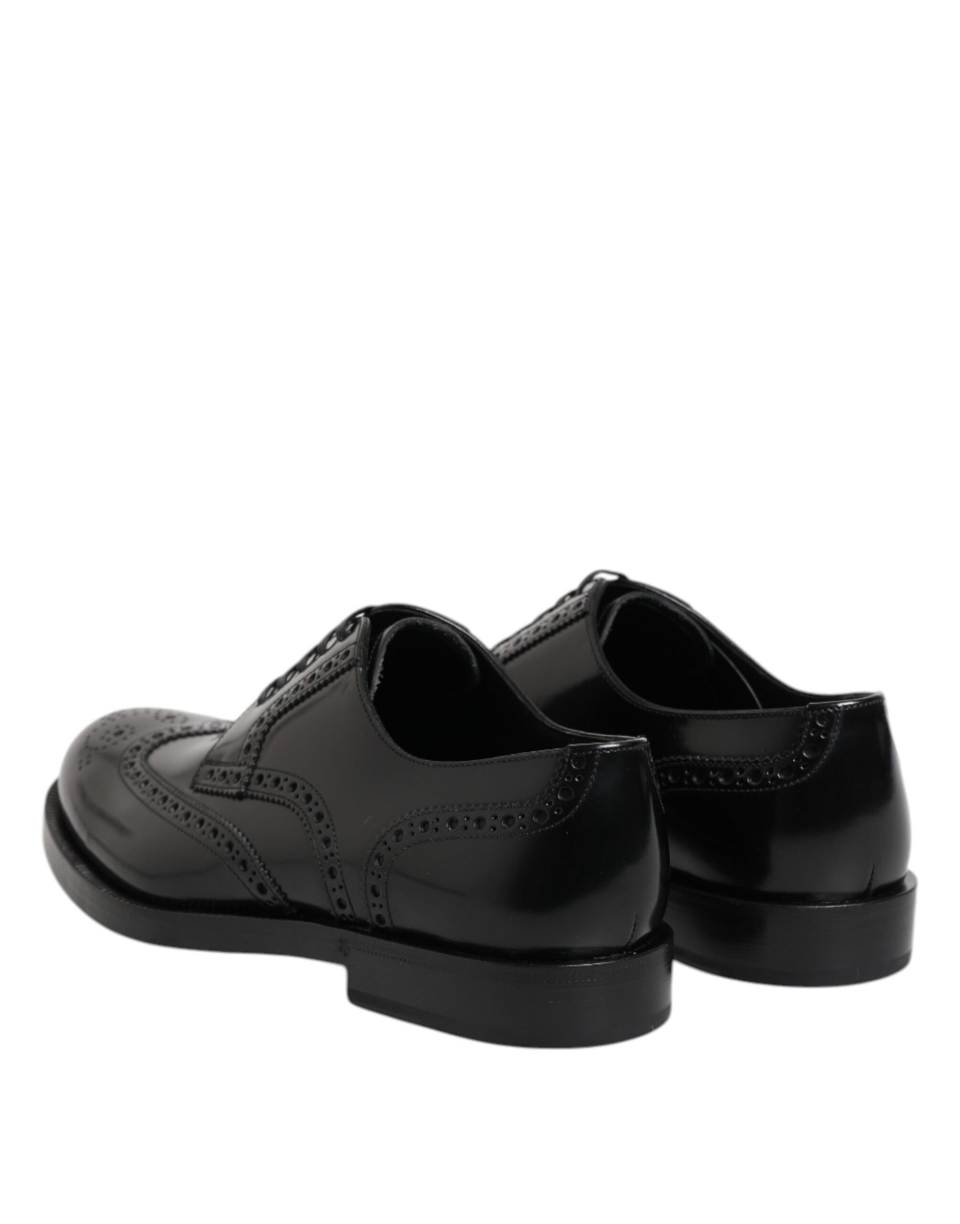 Dolce &amp; Gabbana – Formelle Derby-Schuhe aus schwarzem Leder mit Flügelkappe