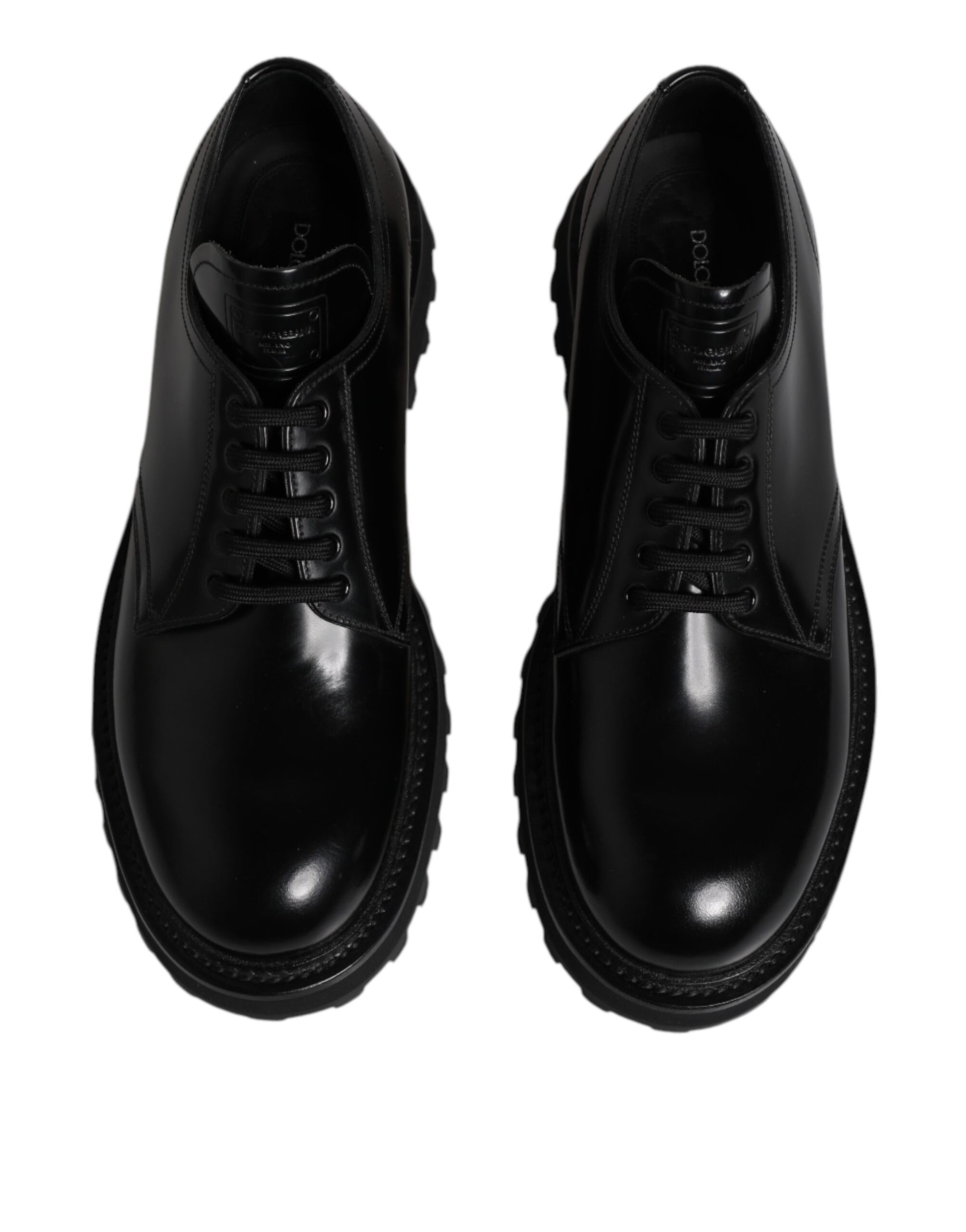 Dolce &amp; Gabbana – Trekking-Schnürschuhe aus schwarzem Leder